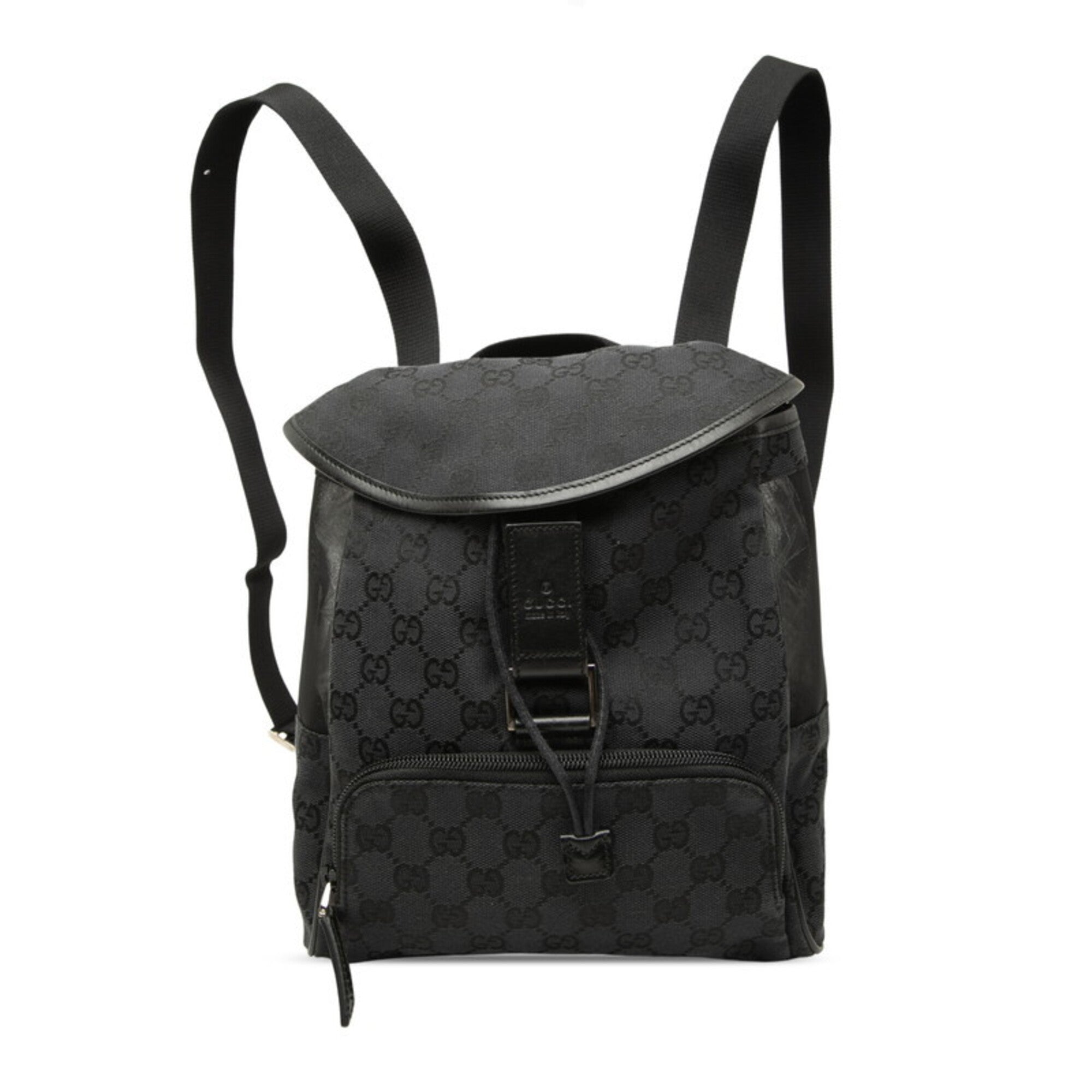 Gucci Black Canvas Leather Backpack (Pre-Owned)