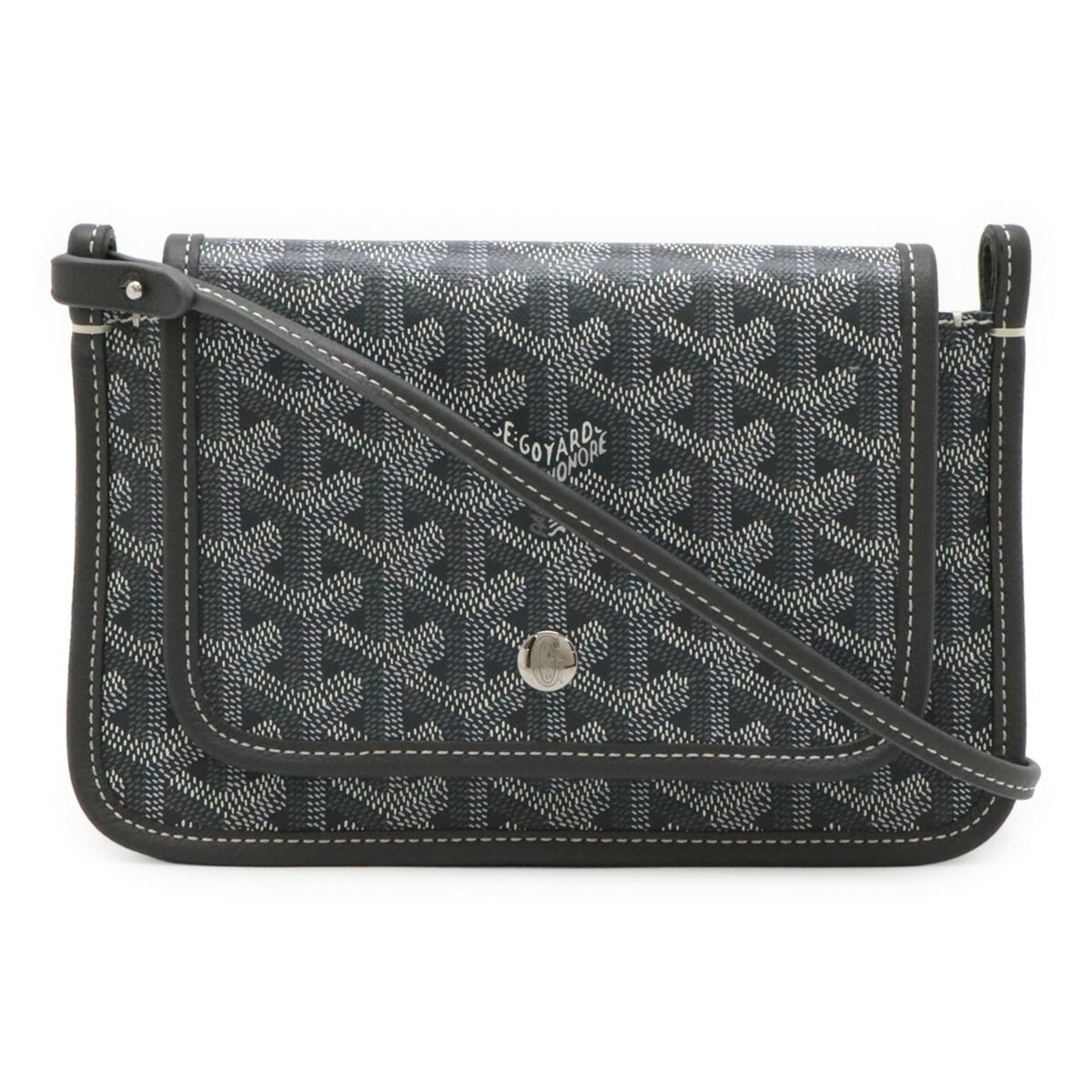 Goyard Gray White Coated Canvas Clutch Bag Handbag Pochette Shoulder Bag (Pre-Owned)