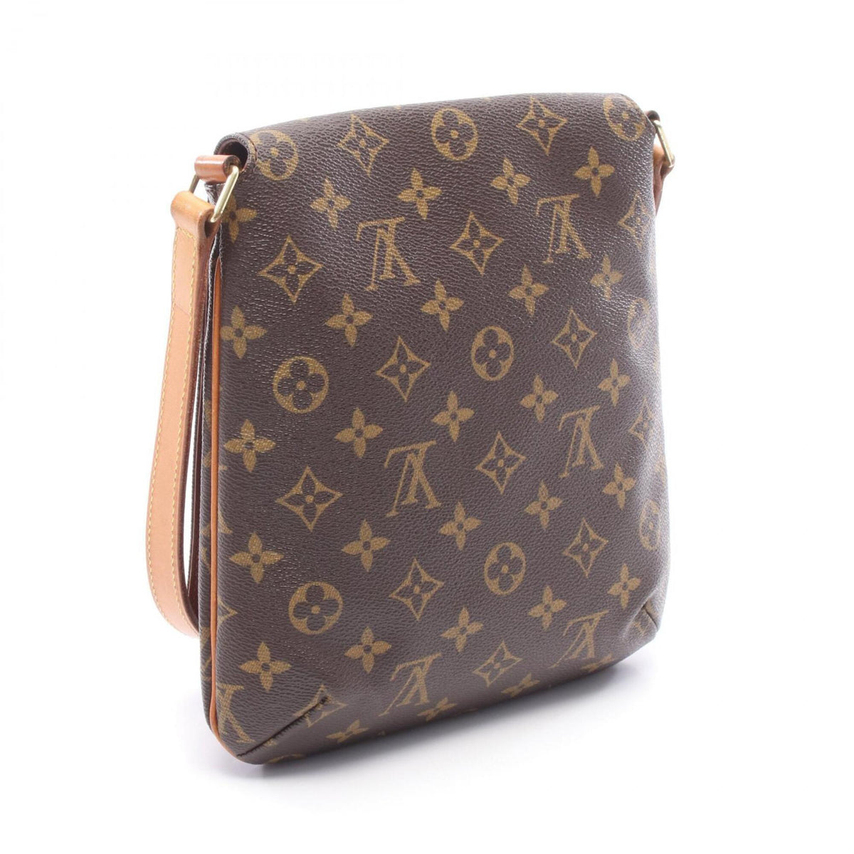 Louis Vuitton Brown Coated Canvas Leather Handbag Shoulder Bag (Pre-Owned)