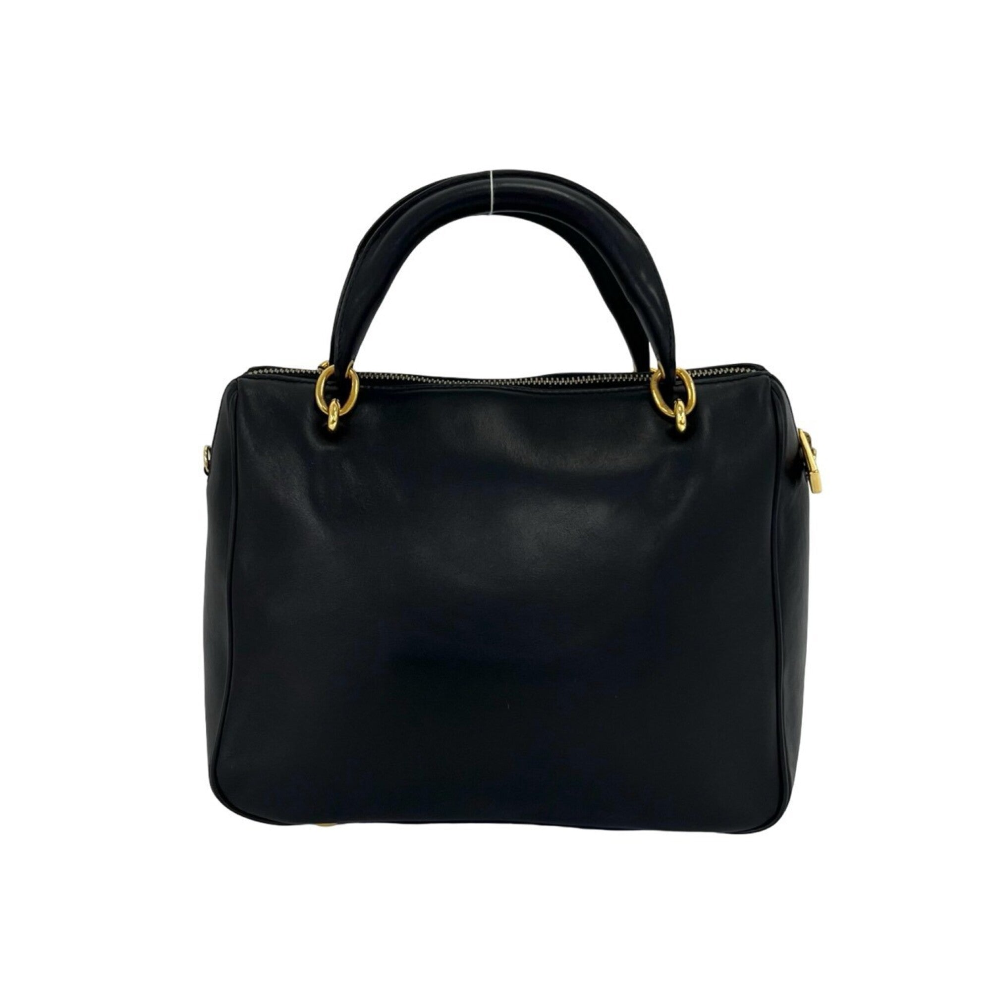 Celine Black Leather Boston Bag Handbag (Pre-Owned)