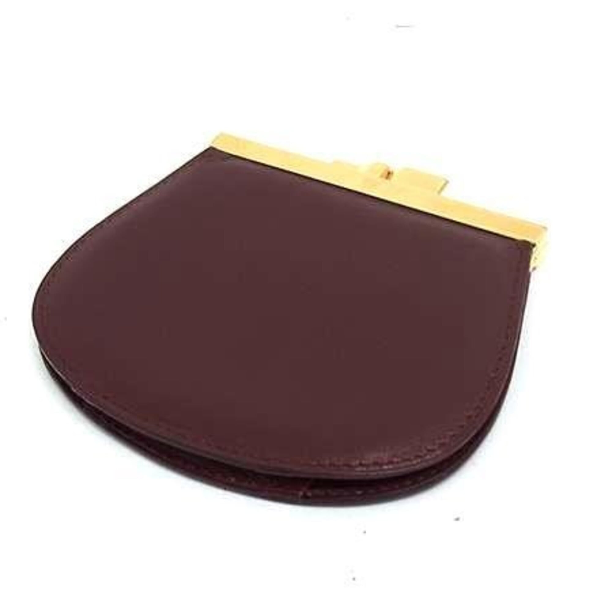 Cartier Bordeaux Leather Coin Purse/Coin Case (Pre-Owned)