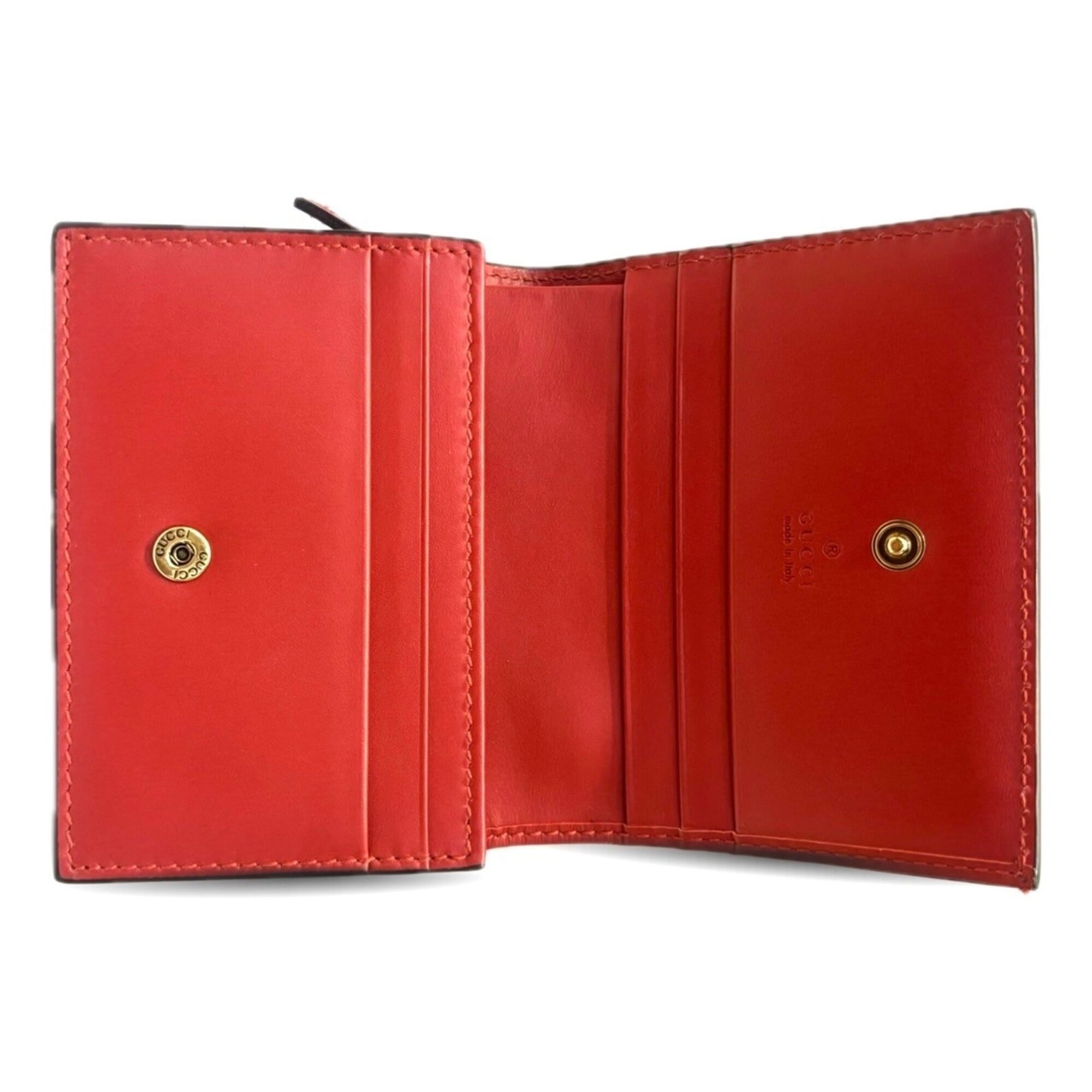 Gucci Cherry Red Red Color Leather Wallet (Bi-Fold) (Pre-Owned)