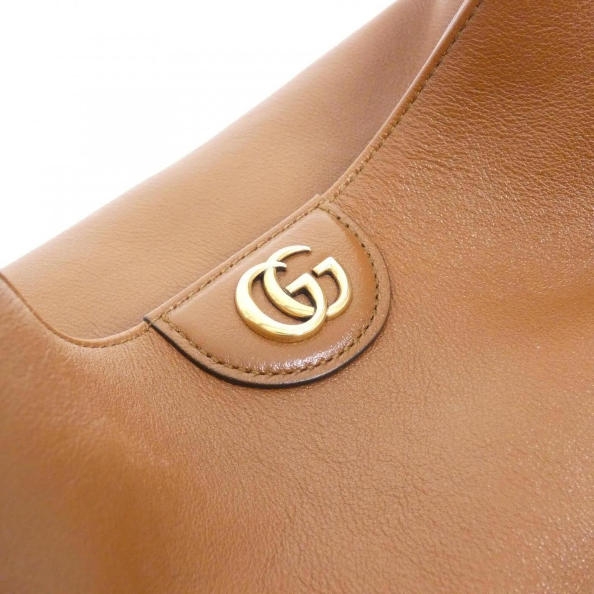 Gucci Brown Leather Shoulder Bag (Pre-Owned)