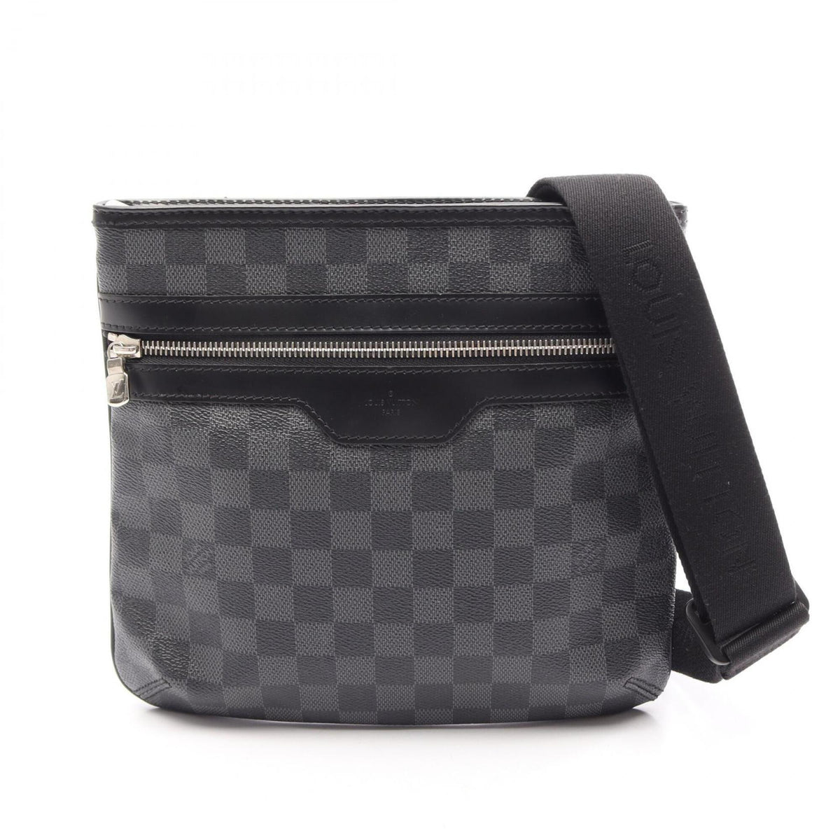 Louis Vuitton Black Coated Canvas Pvc Damier Graphite Leather Handbag Shoulder Bag (Pre-Owned)