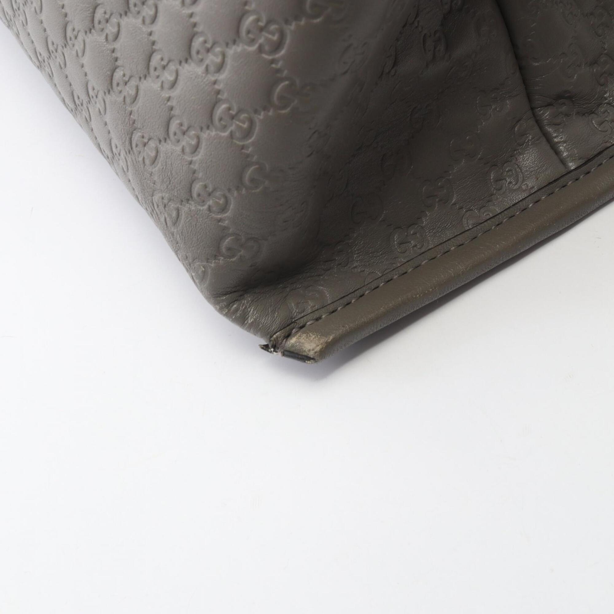 Gucci Gray Leather Handbag (Pre-Owned)