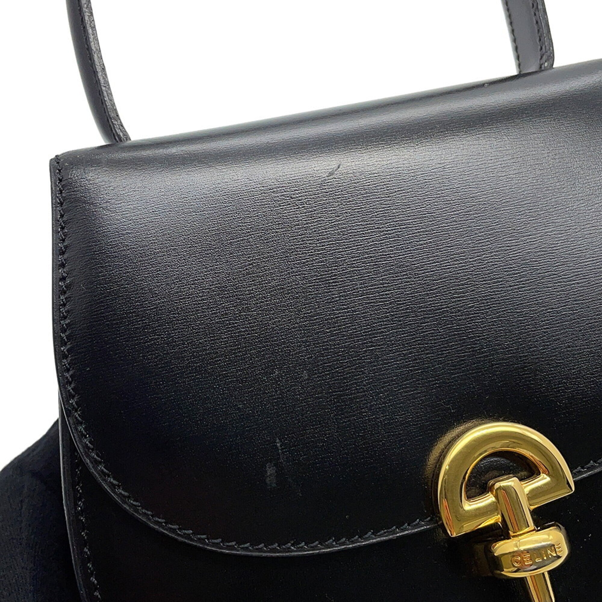 Celine Black Leather Handbag Shoulder Bag (Pre-Owned)