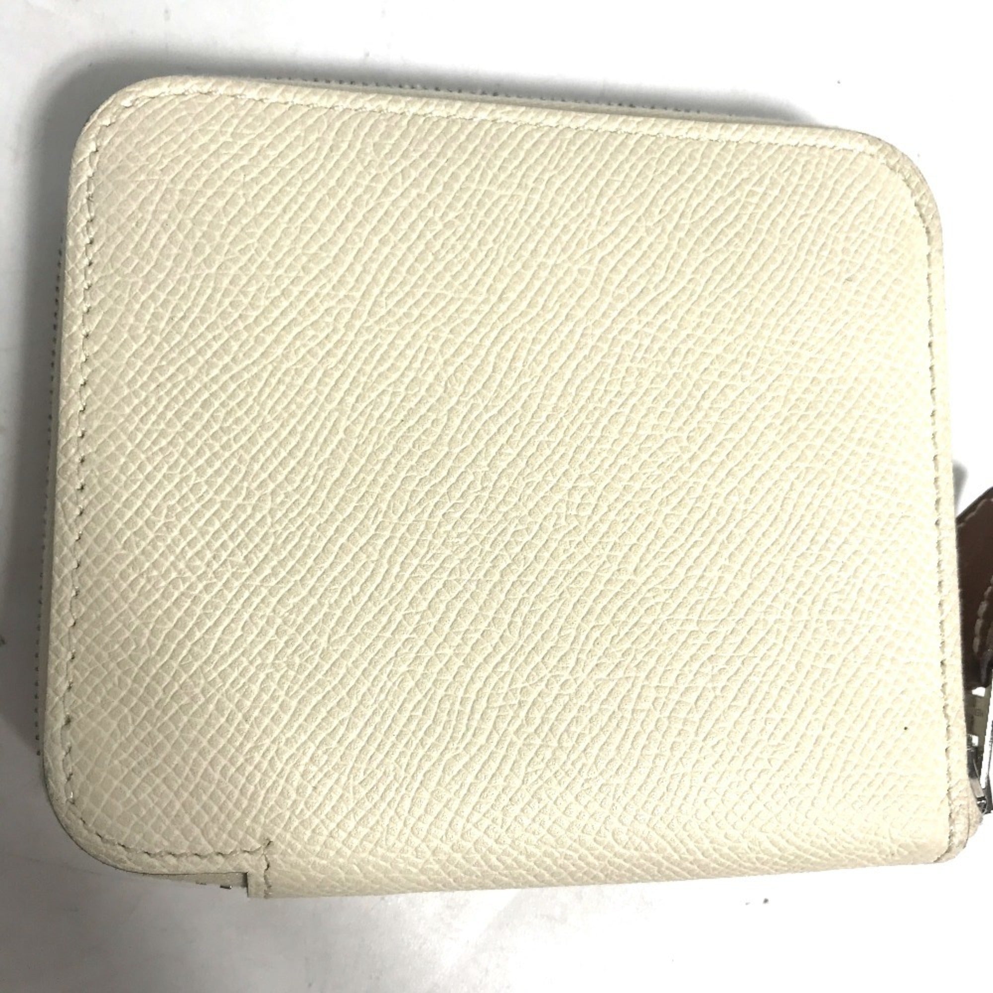 Hermes Silk'in White Epsom Leather Coin Purse/Coin Case (Pre-Owned)