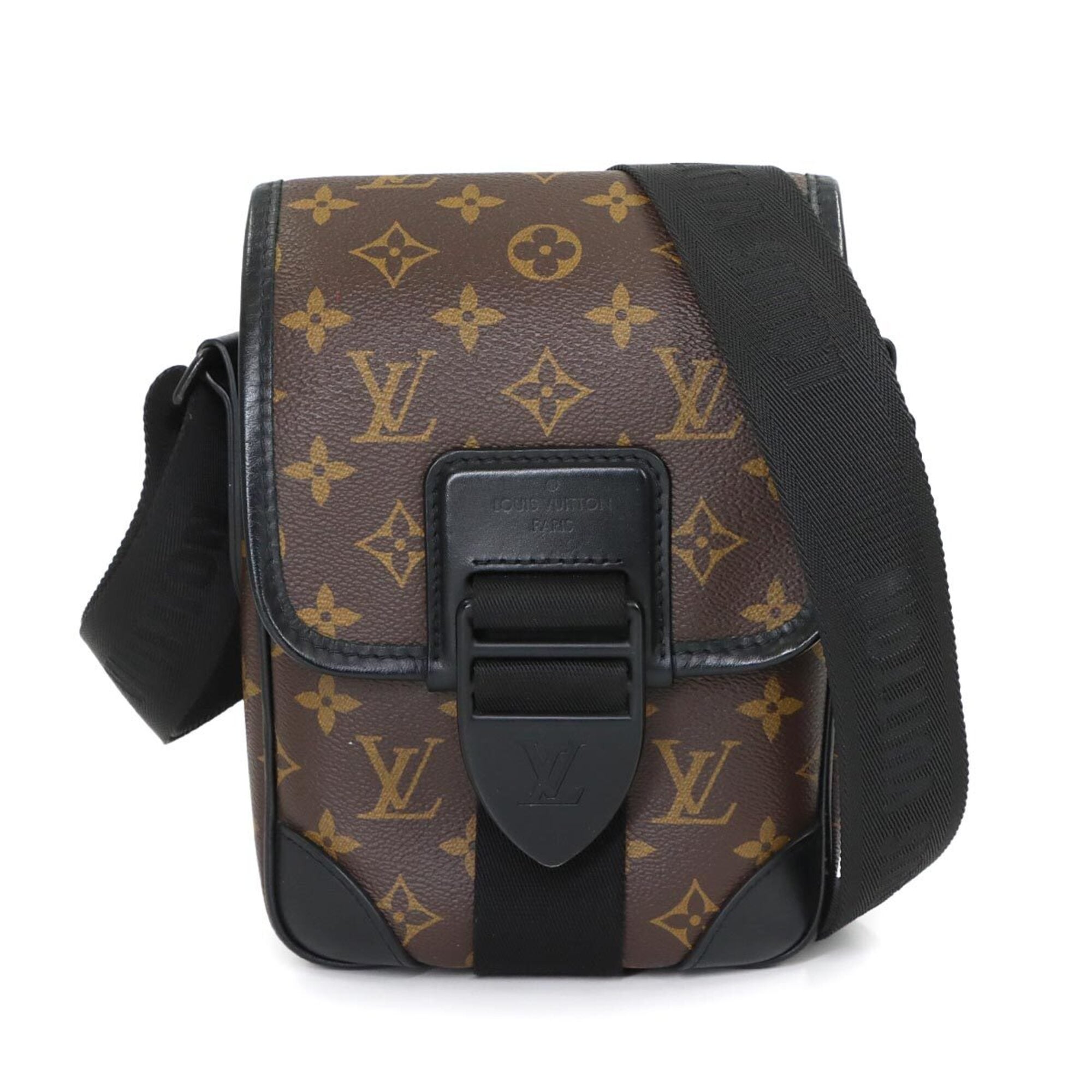 Louis Vuitton Black Brown Monogram Macassar Monogram Messenger Bag Shoulder Bag (Pre-Owned)