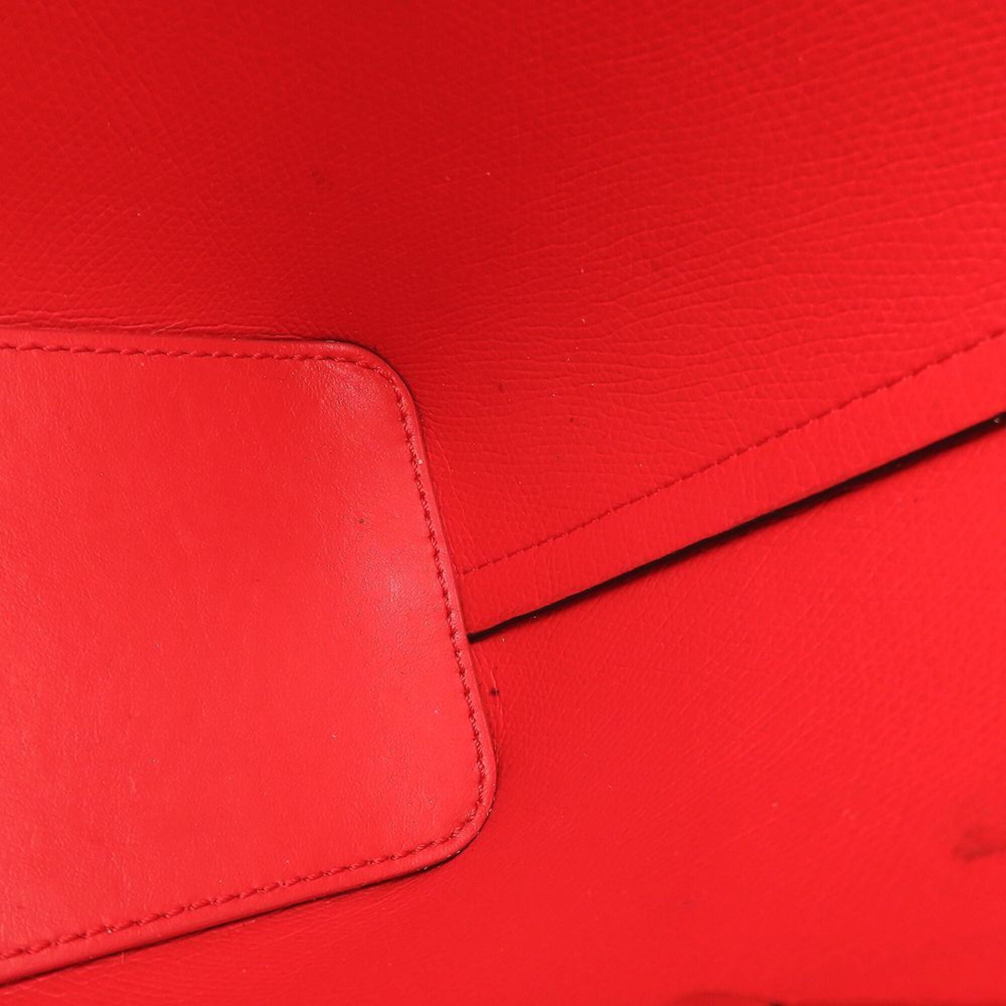 Christian Louboutin Black Red Color Leather Handbag (Pre-Owned)