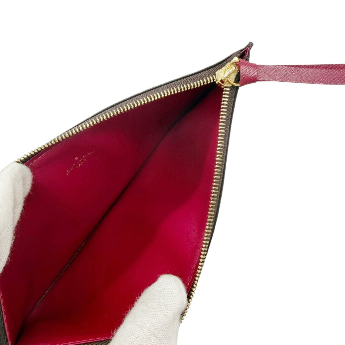 Louis Vuitton Brown Fuchsia Monogram Clutch Bag Pochette Pouch Shoulder Bag (Pre-Owned)