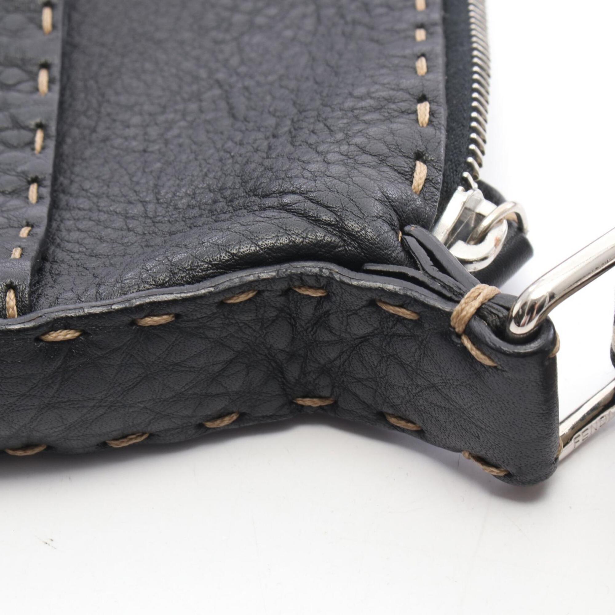 Fendi Black Leather Handbag Shoulder Bag (Pre-Owned)