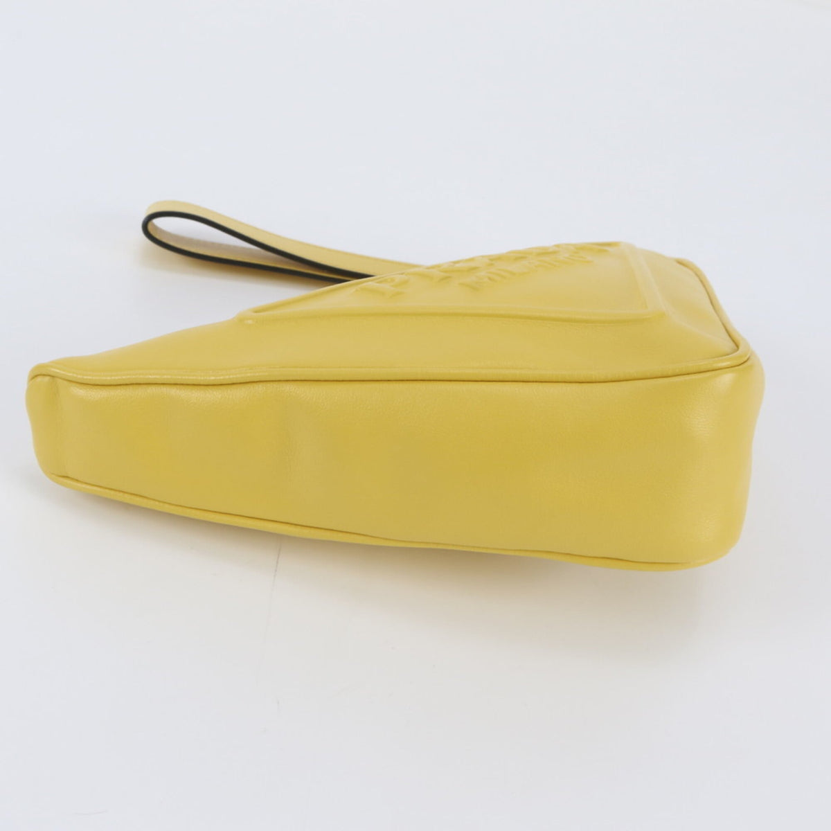 Prada Yellow Leather Clutch Bag Handbag Pouch (Pre-Owned)