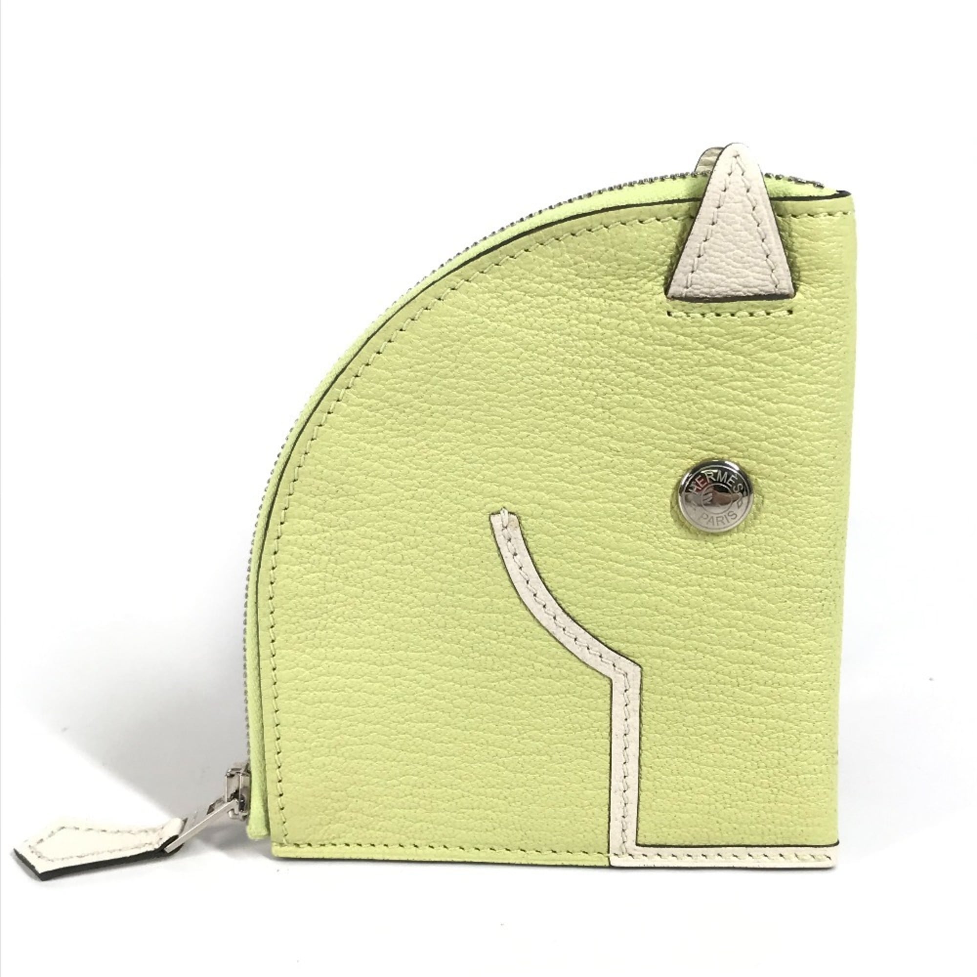Hermes Yellow Chevre Leather Coin Purse/Coin Case (Pre-Owned)