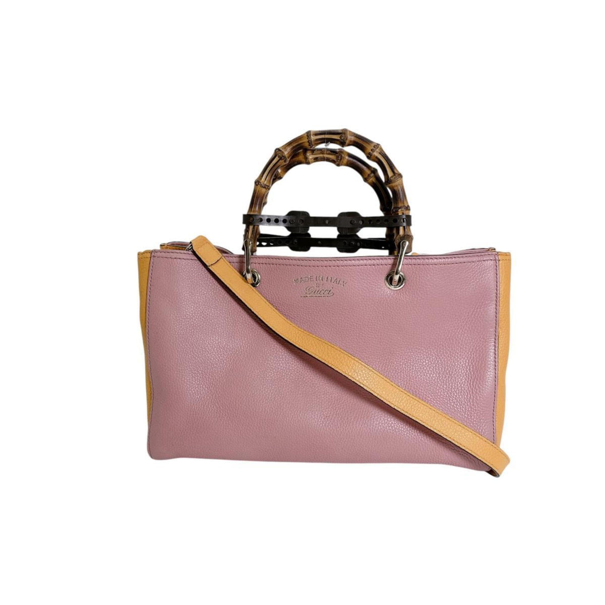Gucci Bamboo Pink Leather Handbag (Pre-Owned)
