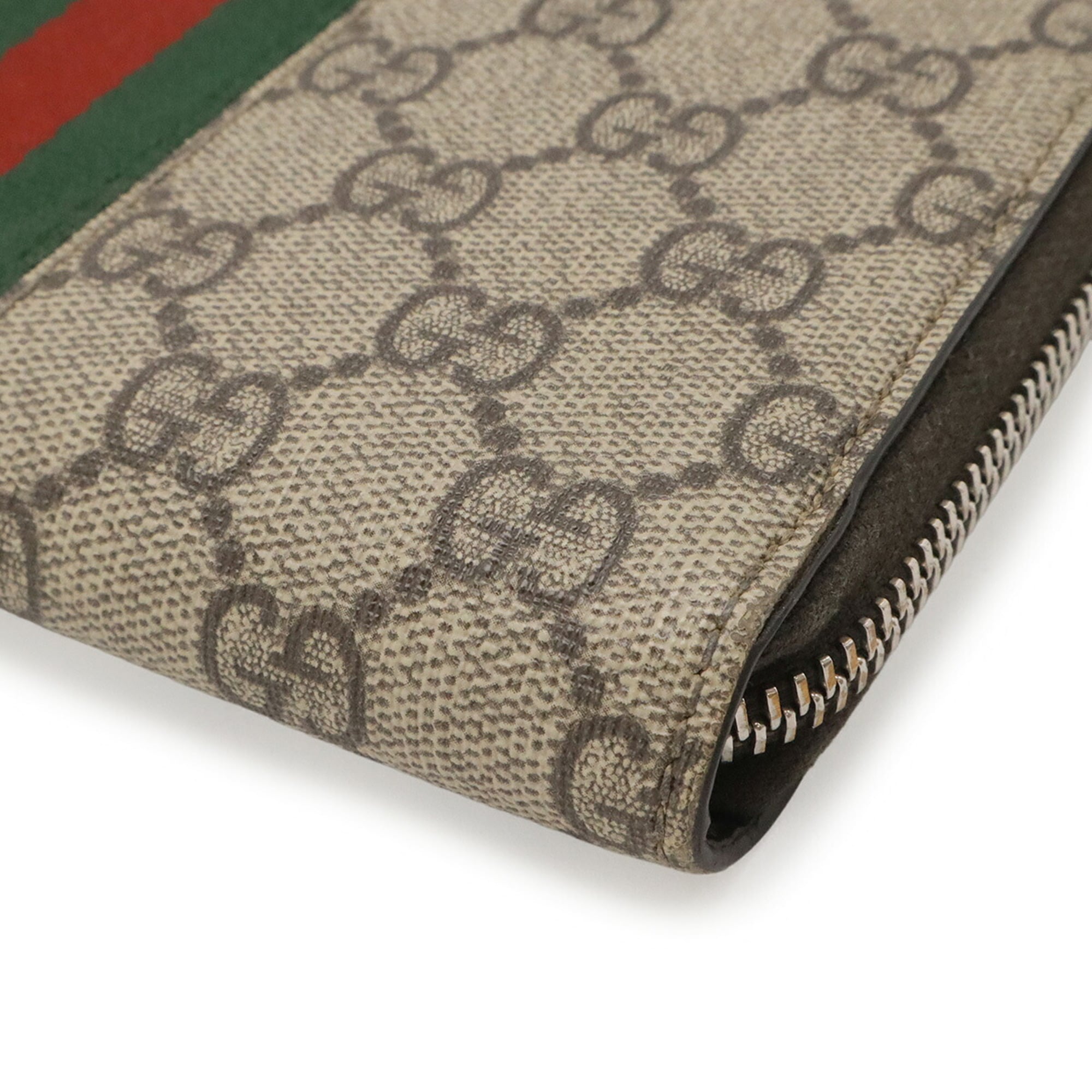 Gucci Beige Beige Brown Gg Supreme Coin Purse/Coin Case (Pre-Owned)