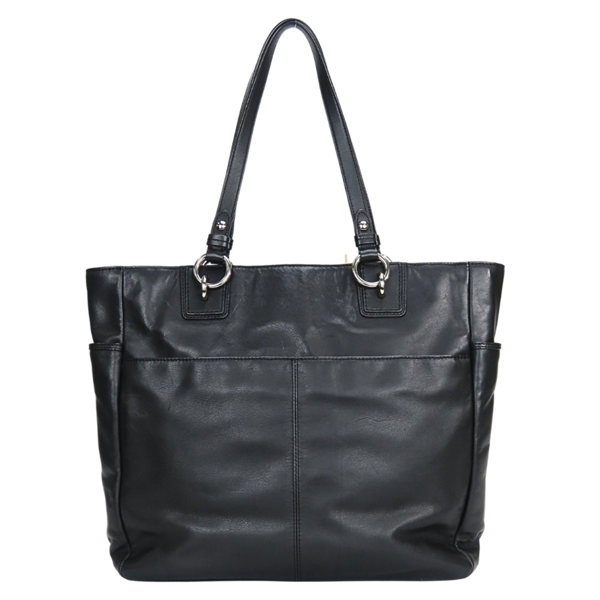 Coach Black Leather Tote Bag (Pre-Owned)
