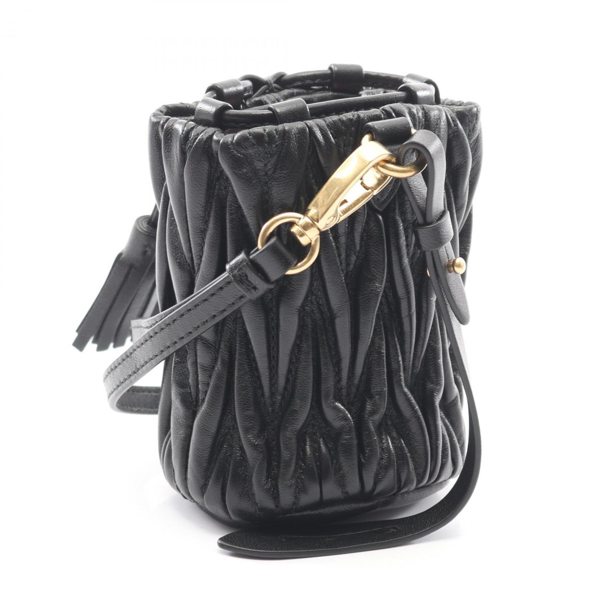 Miu Miu Black Leather Handbag Shoulder Bag (Pre-Owned)
