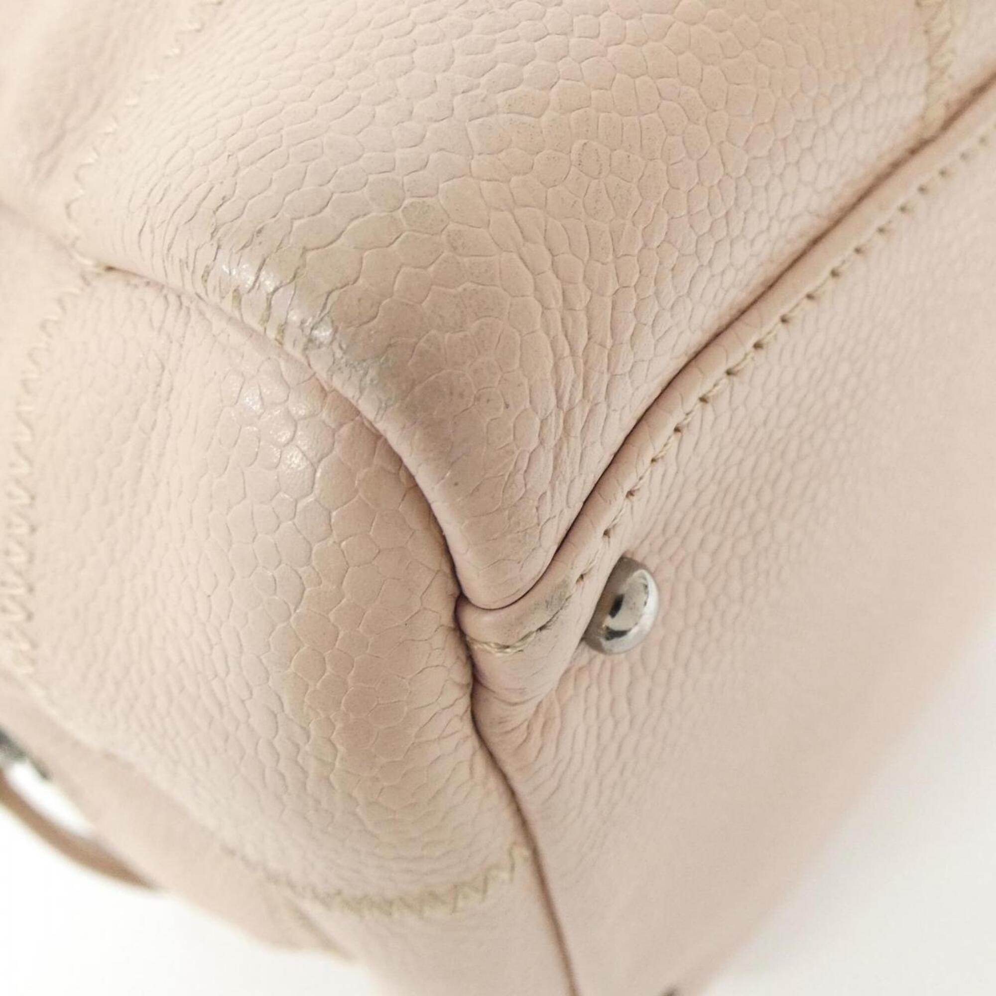 Chanel Light Pink Grained Calfskin Shoulder Bag (Pre-Owned)