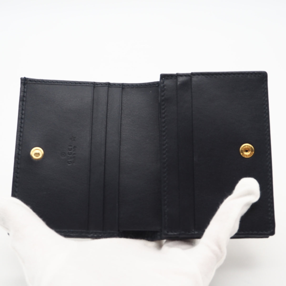 Gucci Beige Black Canvas Wallet (Bi-Fold) (Pre-Owned)
