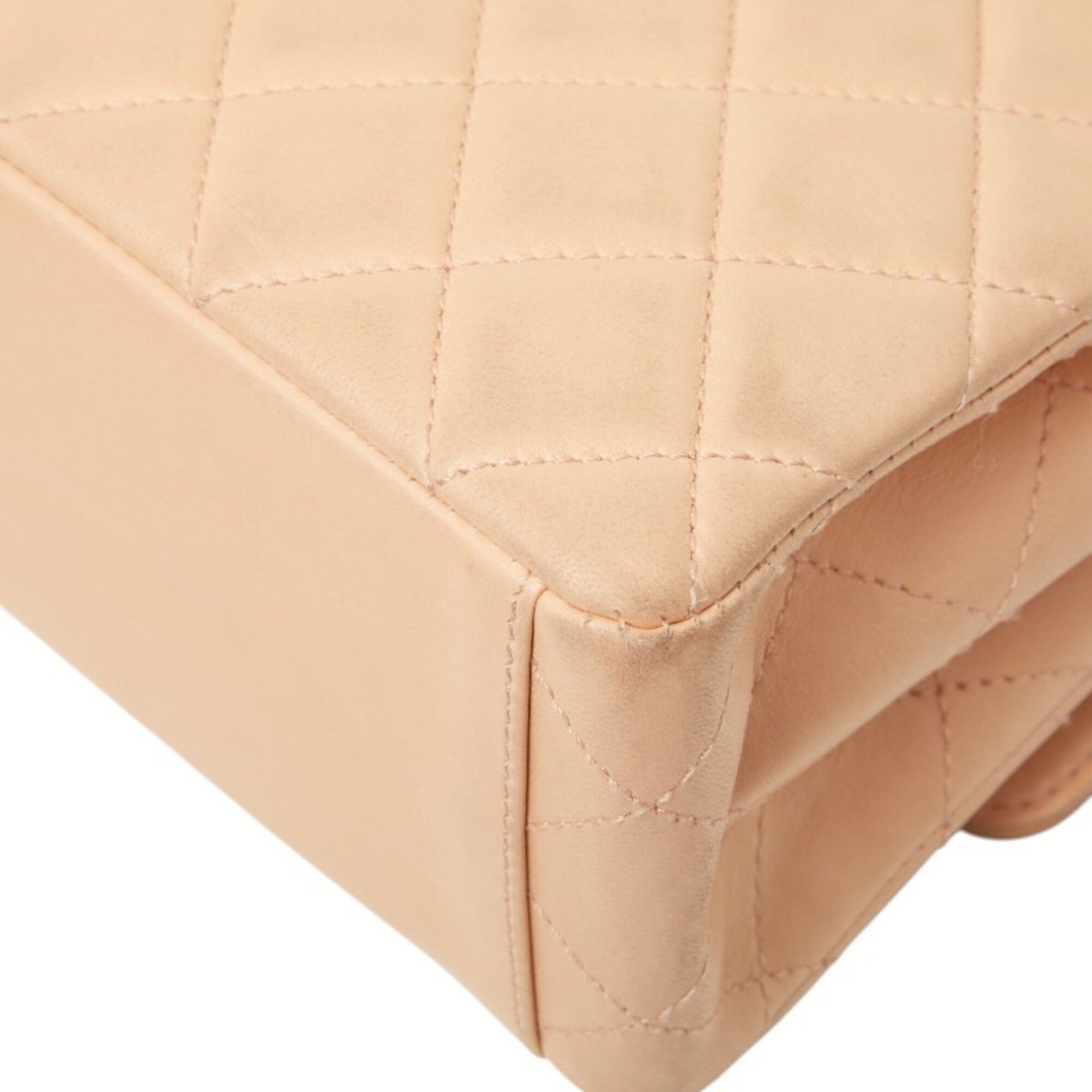 Chanel Beige Pink Leather Plastic Handbag Shoulder Bag (Pre-Owned)