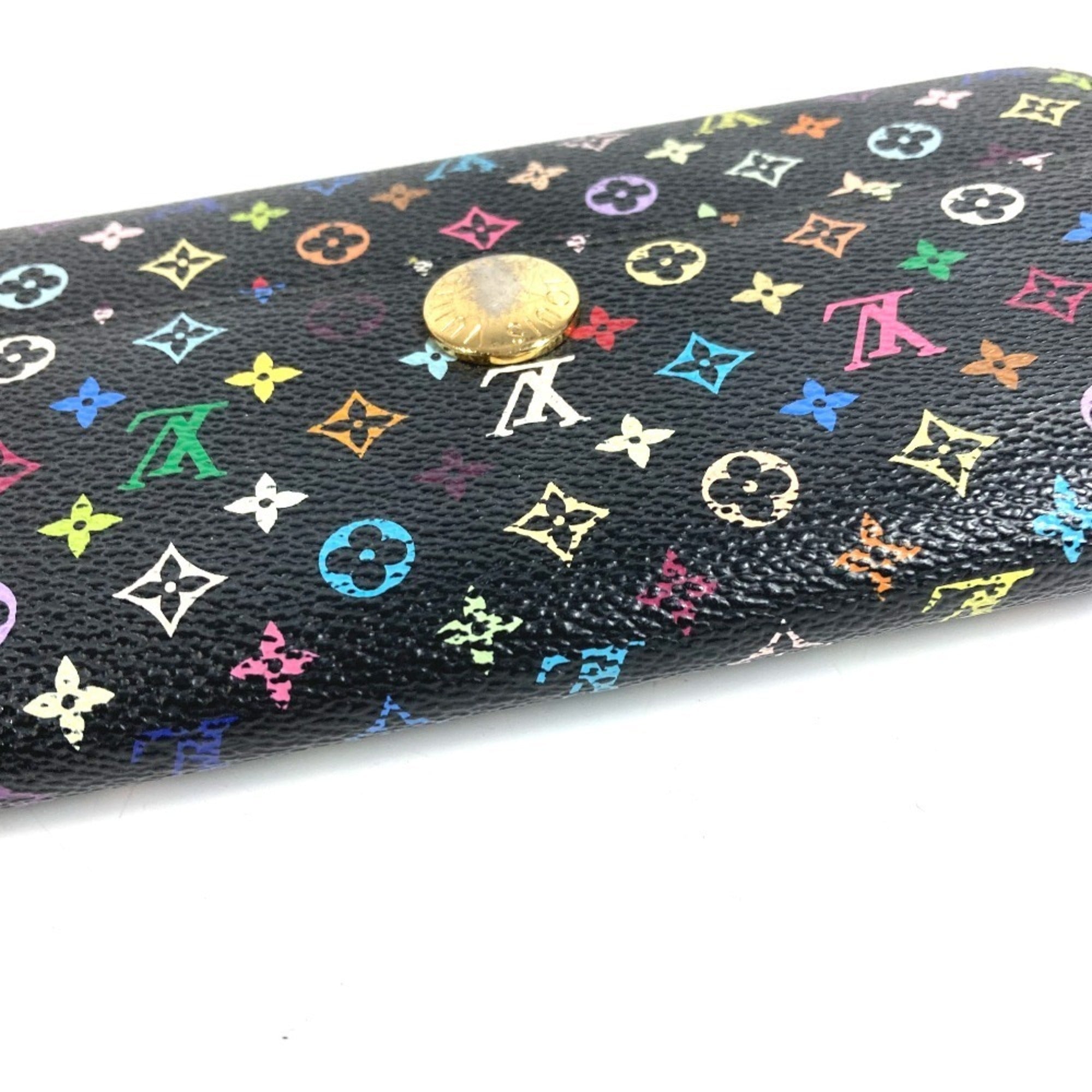 Louis Vuitton Monogram Multicolore Black Noir Pink Monogram Multicolore Long Wallet (Bi-Fold) (Pre-Owned)