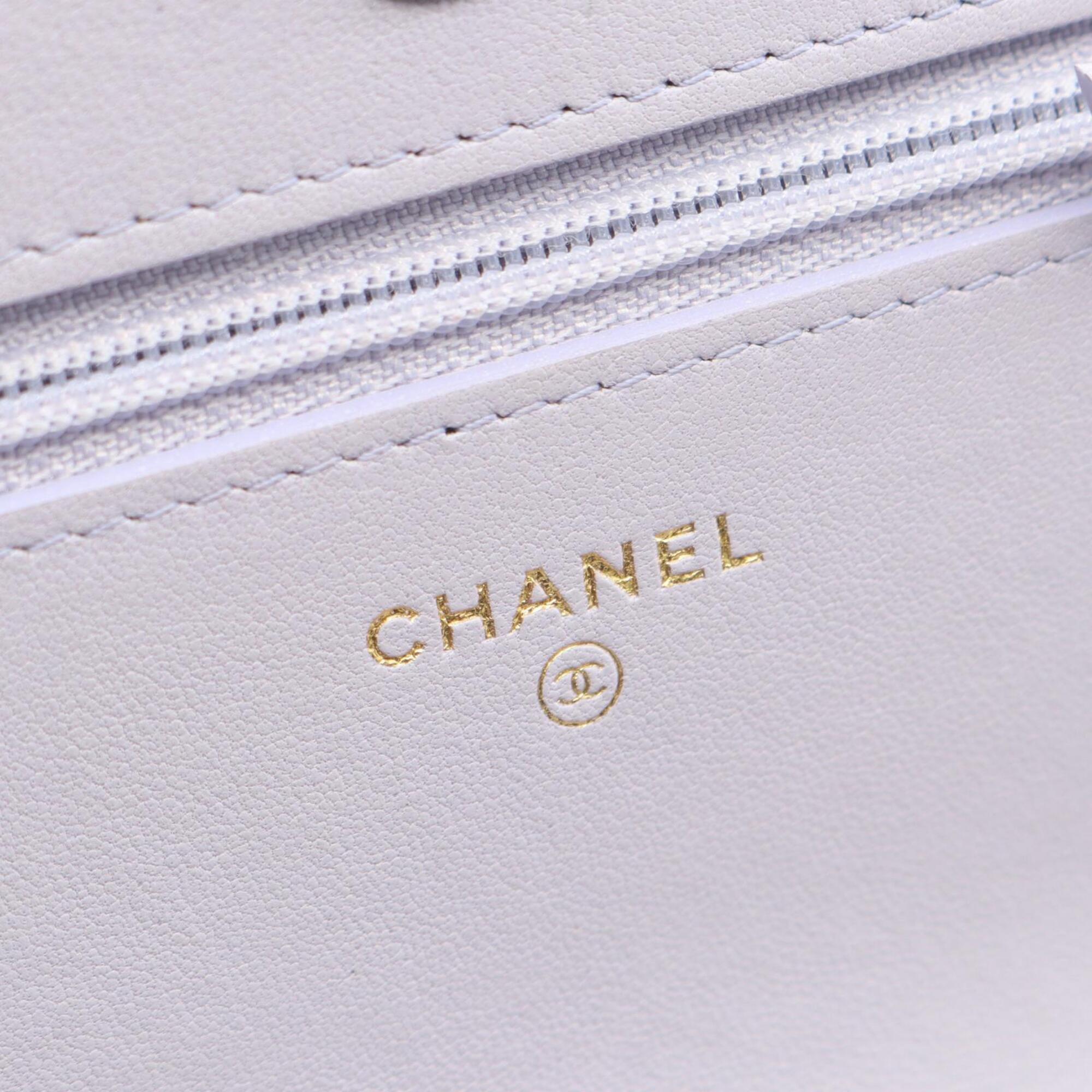 Chanel Purple Leather Handbag Shoulder Bag (Pre-Owned)