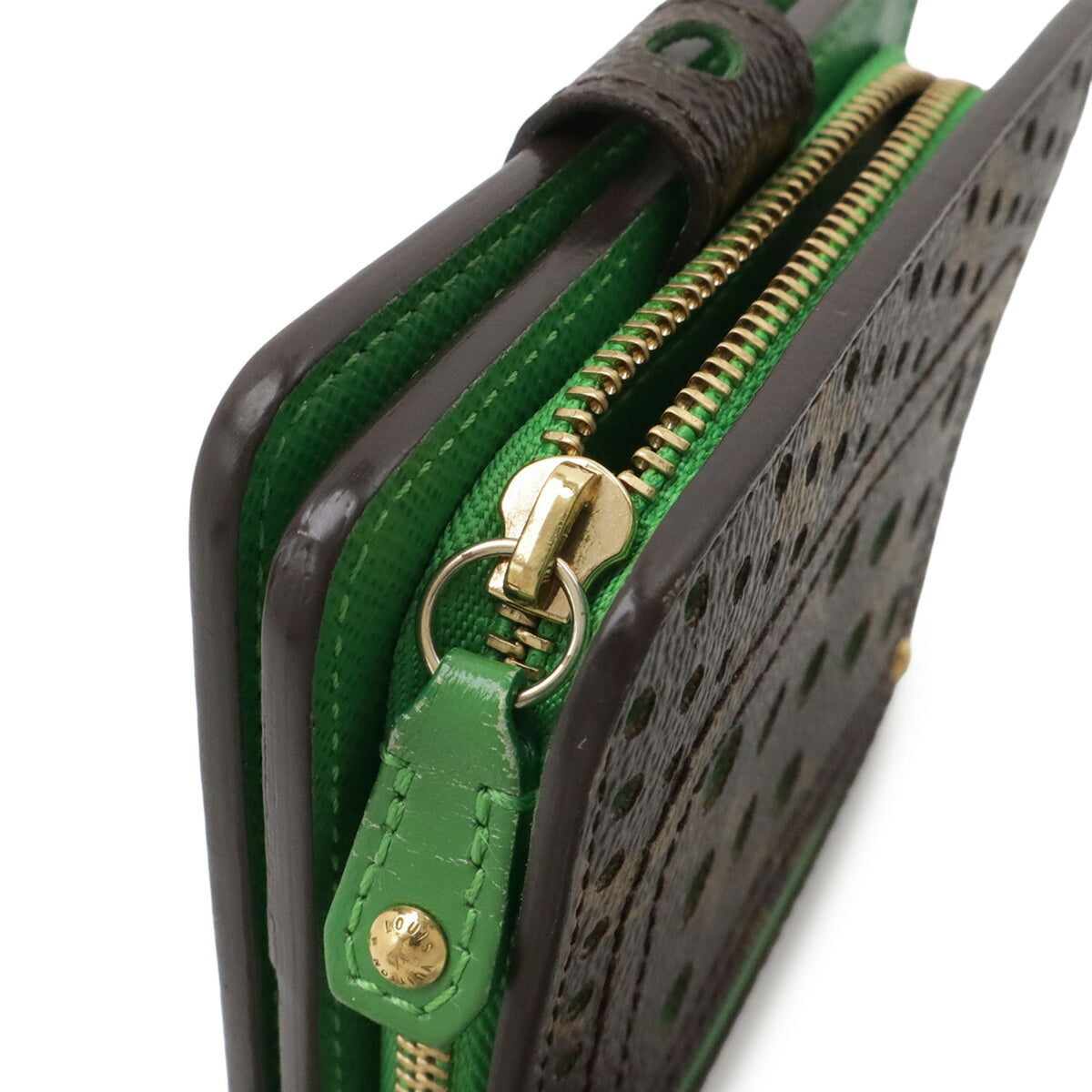 Louis Vuitton Green Monogram Vert Monogram Perforated Wallet (Bi-Fold) (Pre-Owned)