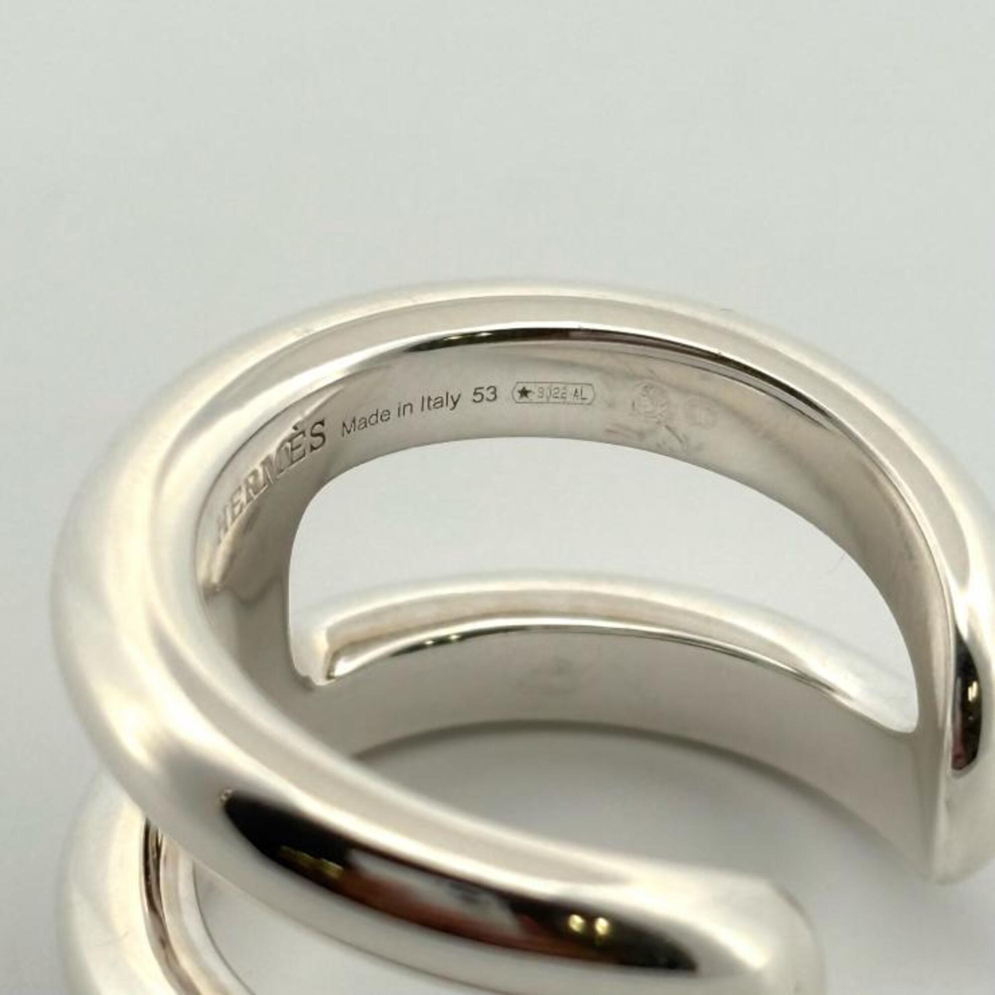 Hermes Silver Silver 925 Band Ring (Pre-Owned)