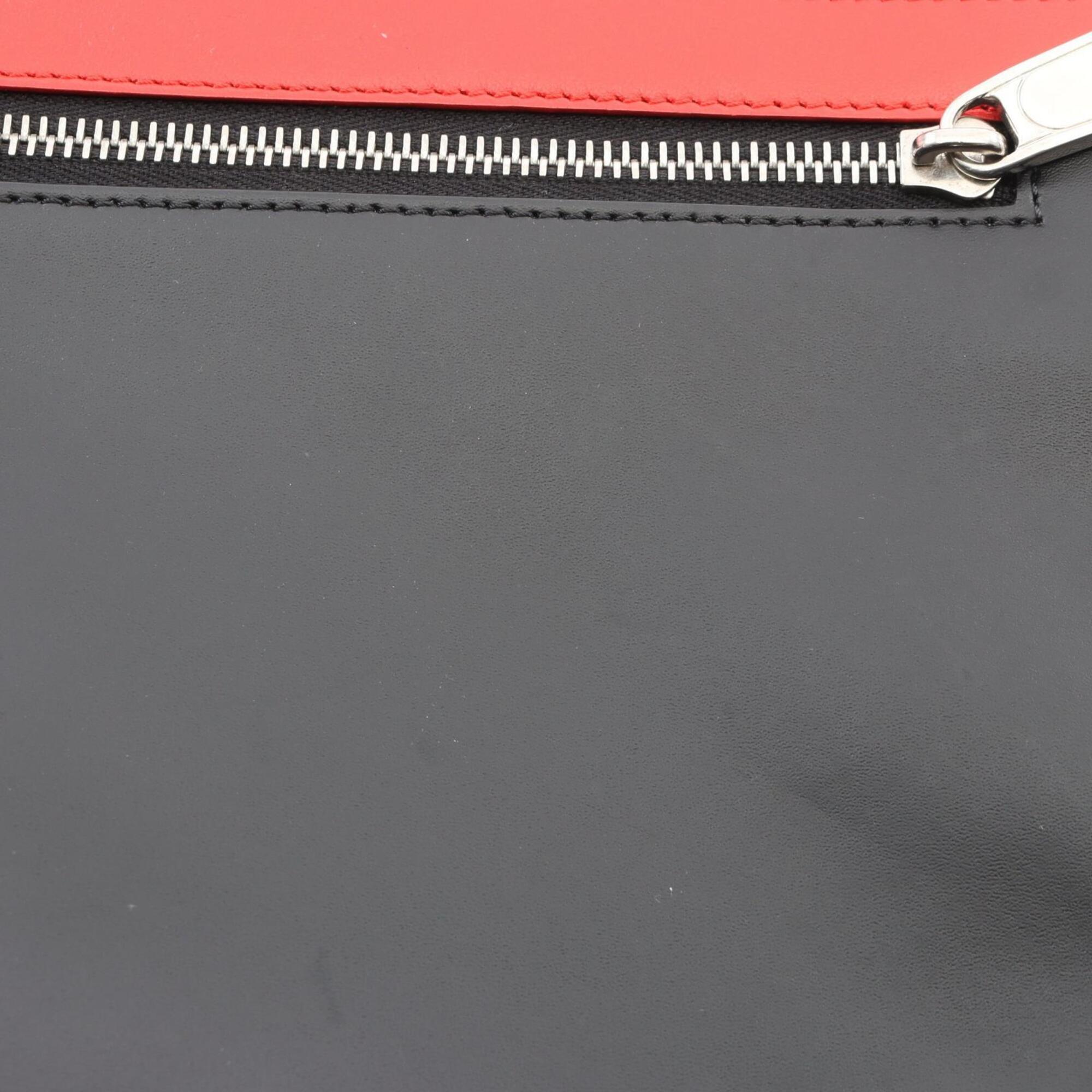 Fendi Black Brown Red Color Pvc Leather Handbag Shoulder Bag (Pre-Owned)