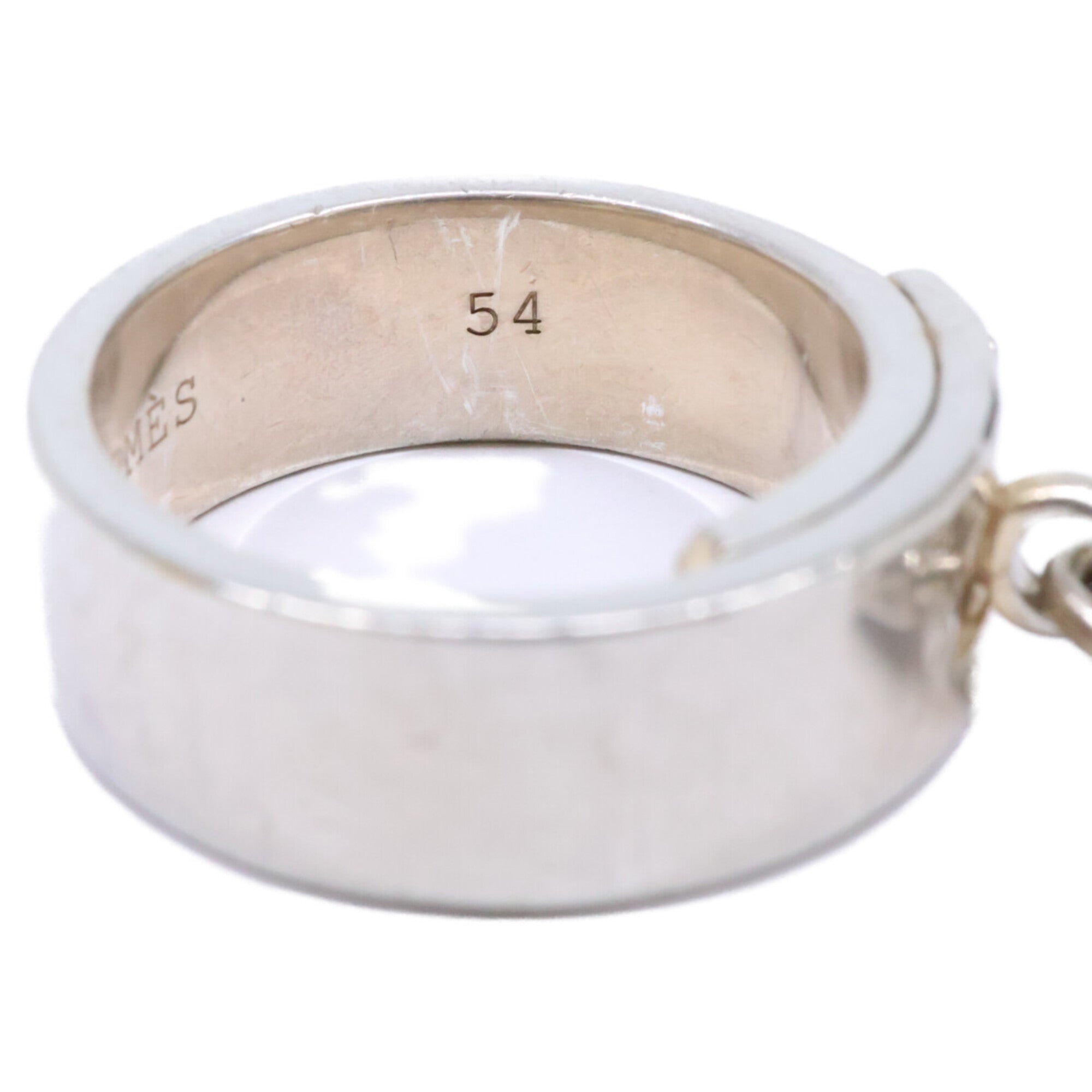 Hermes Silver Silver 925 Band Ring (Pre-Owned)