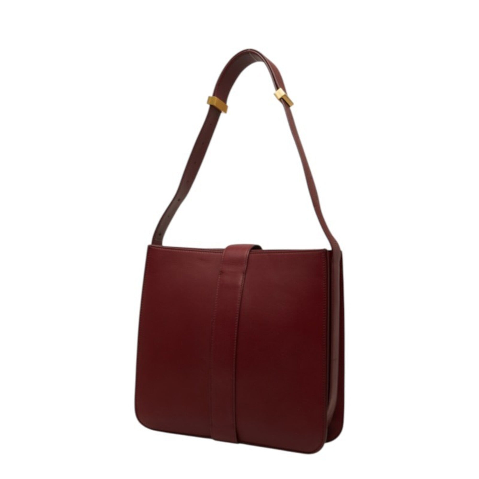 Bottega Veneta Wine Leather Shoulder Bag (Pre-Owned)