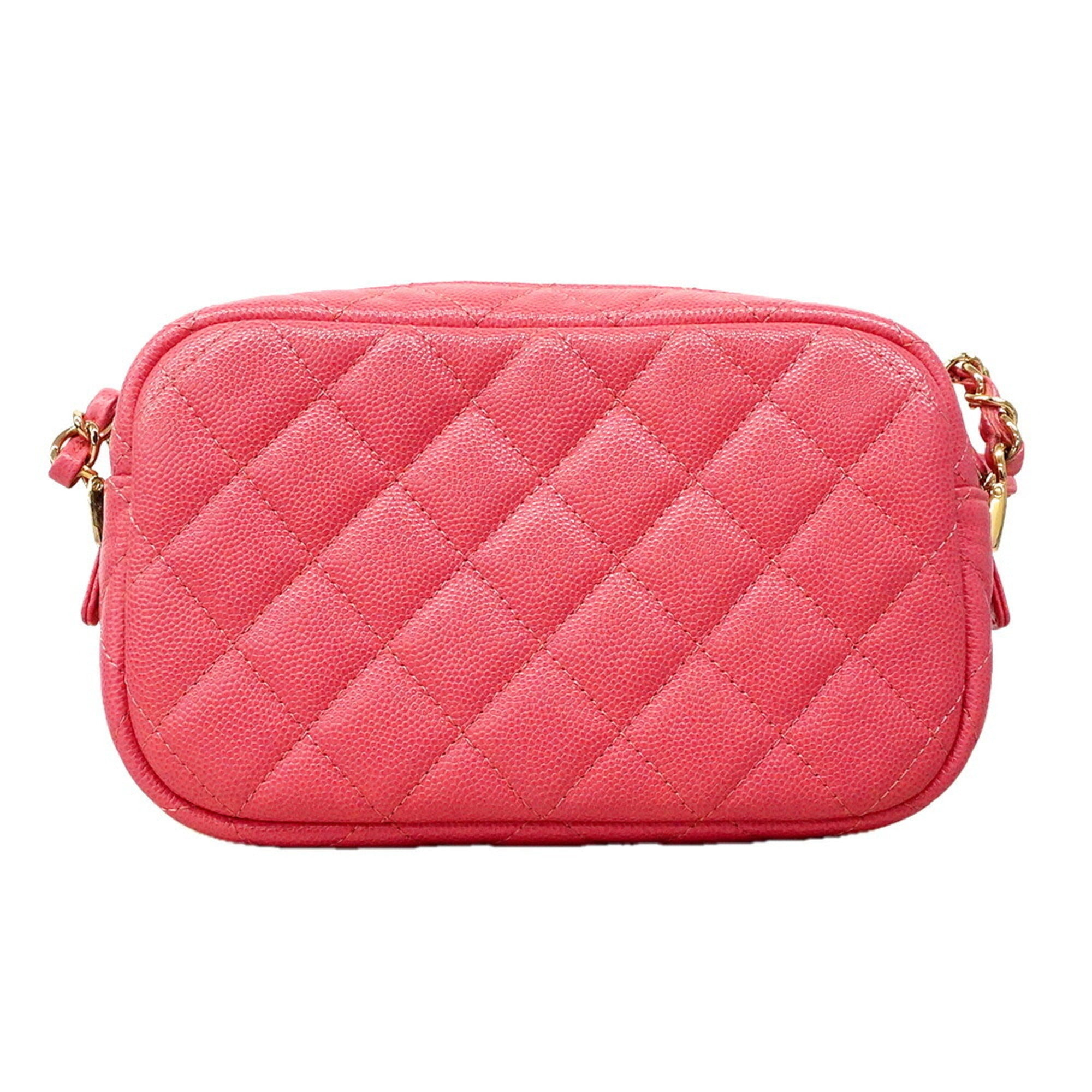 Chanel Pink Grained Calfskin Shoulder Bag (Pre-Owned)