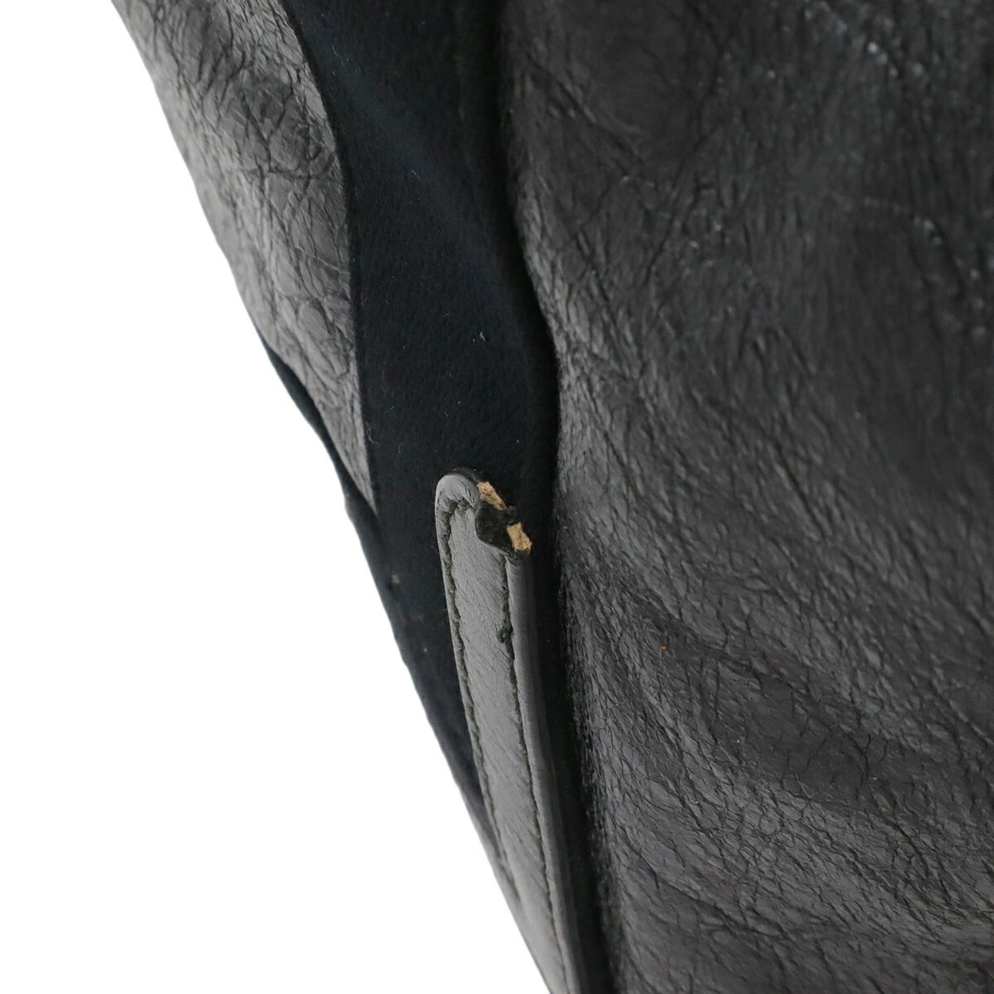 Balenciaga Black Leather Handbag Tote Bag (Pre-Owned)