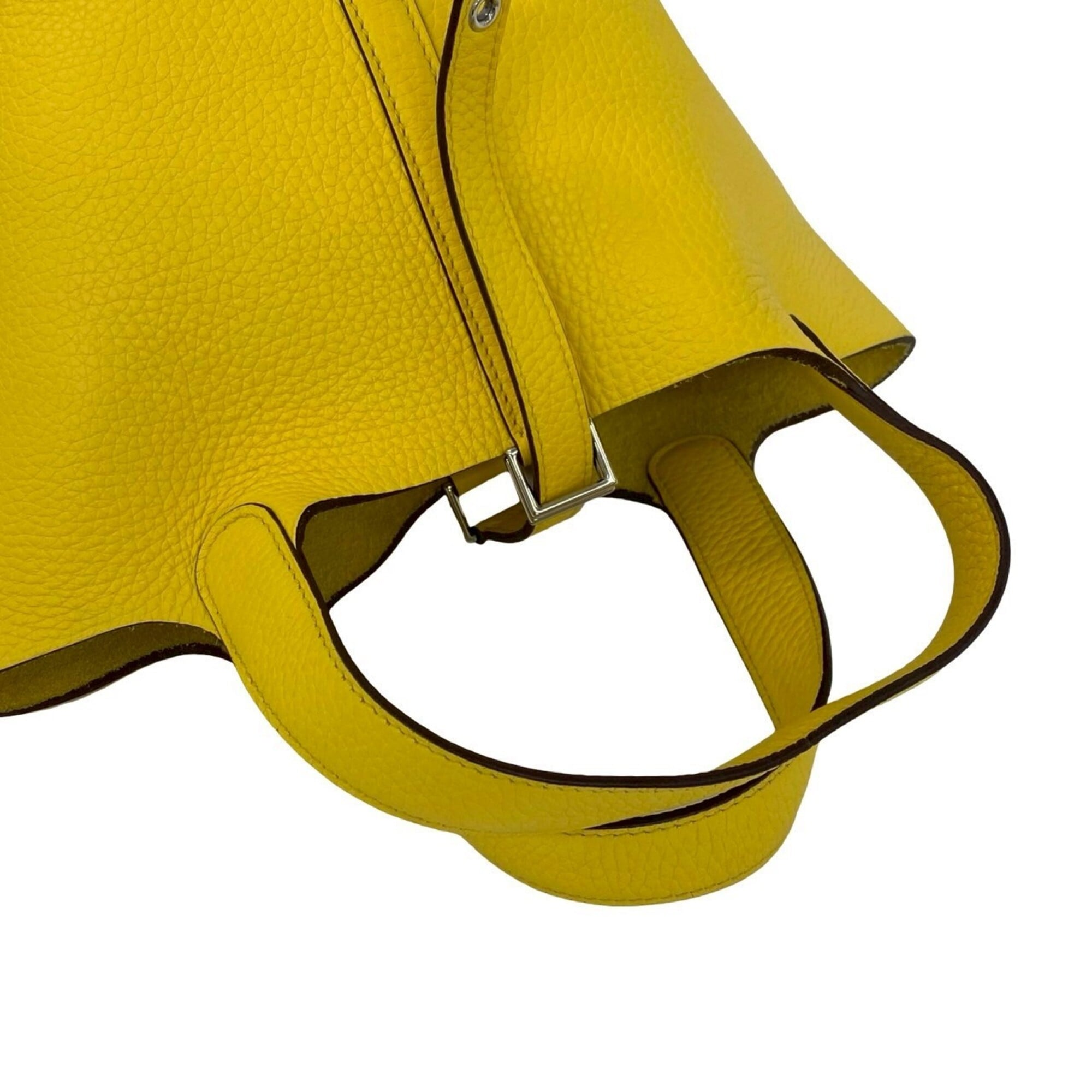 Hermes Yellow Taurillon Clemence Leather Handbag Tote Bag (Pre-Owned)