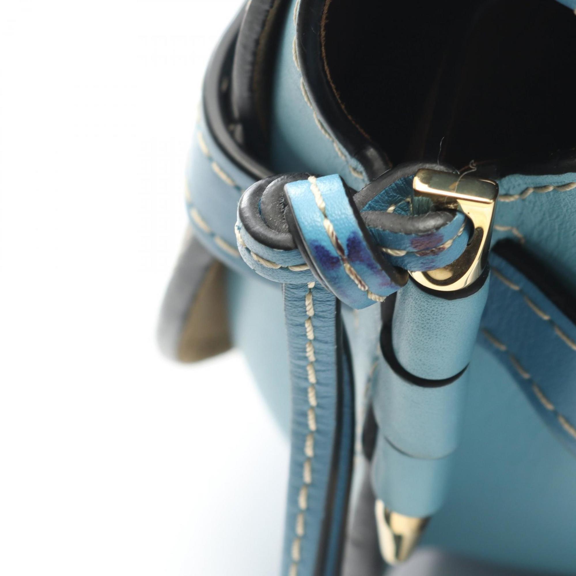 Loewe Black Blue Leather Shoulder Bag (Pre-Owned)