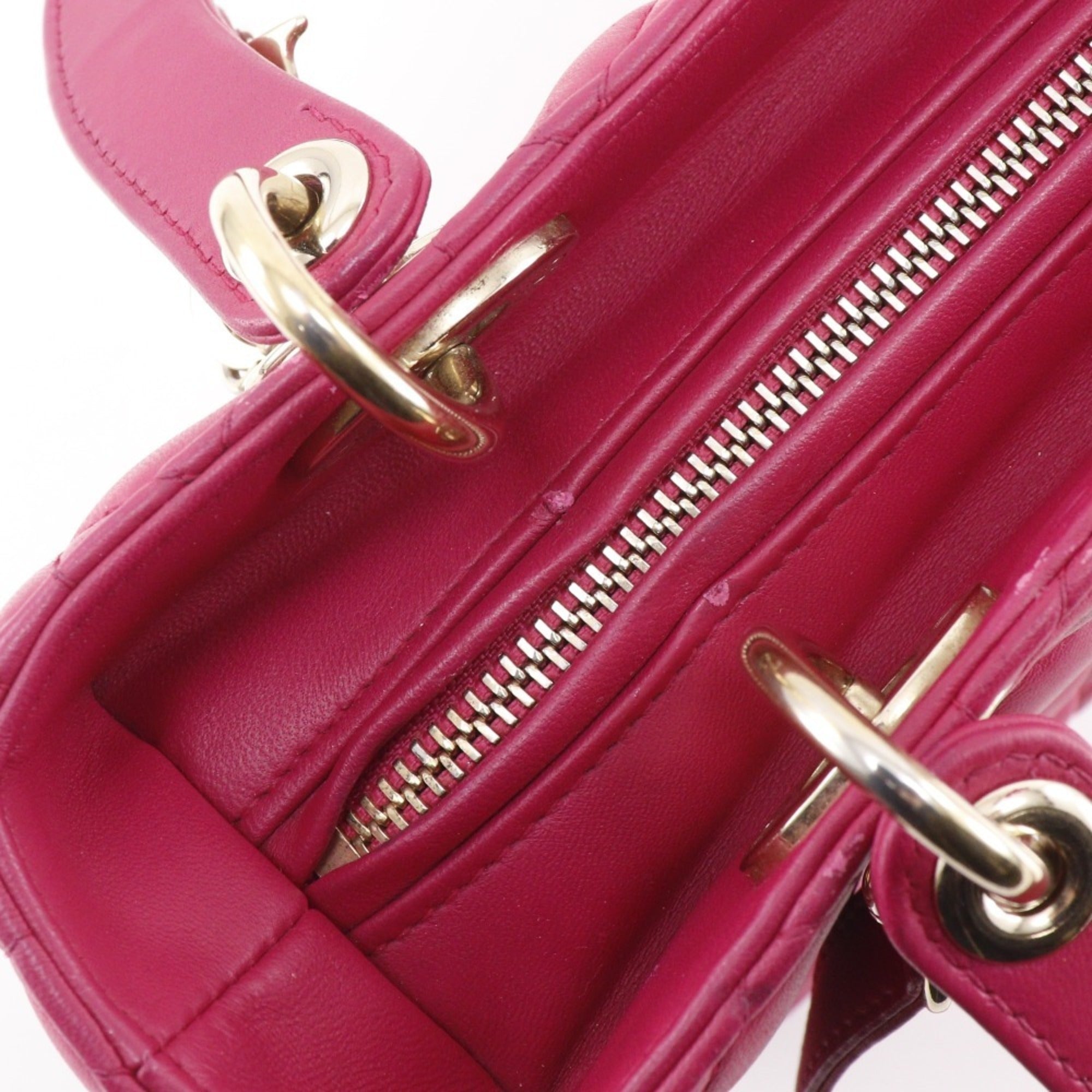Christian Dior Lady Dior Pink Leather Handbag (Pre-Owned)