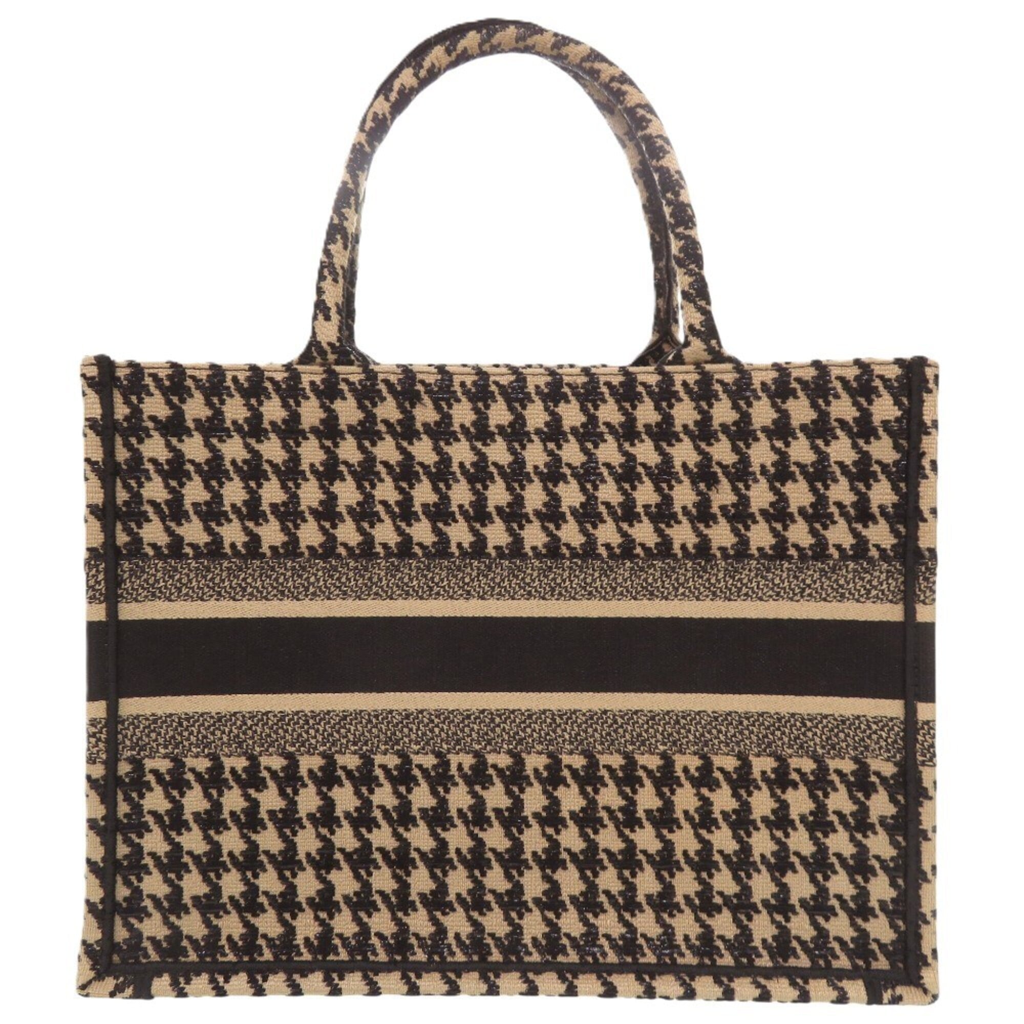 Christian Dior Beige Black Canvas Tote Bag (Pre-Owned)