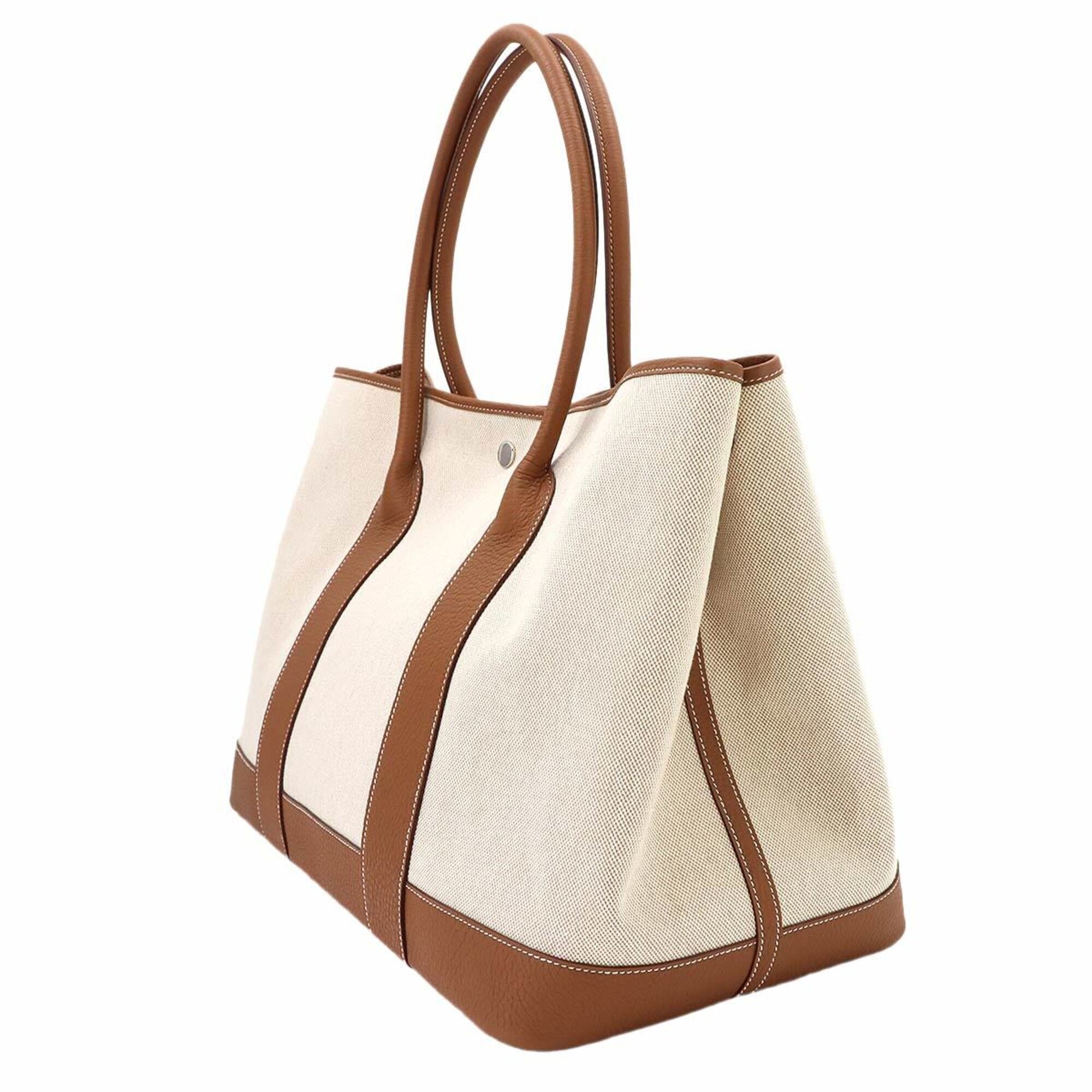 Hermes Ecru Gold Toile H Negonda Leather Tote Bag (Pre-Owned)