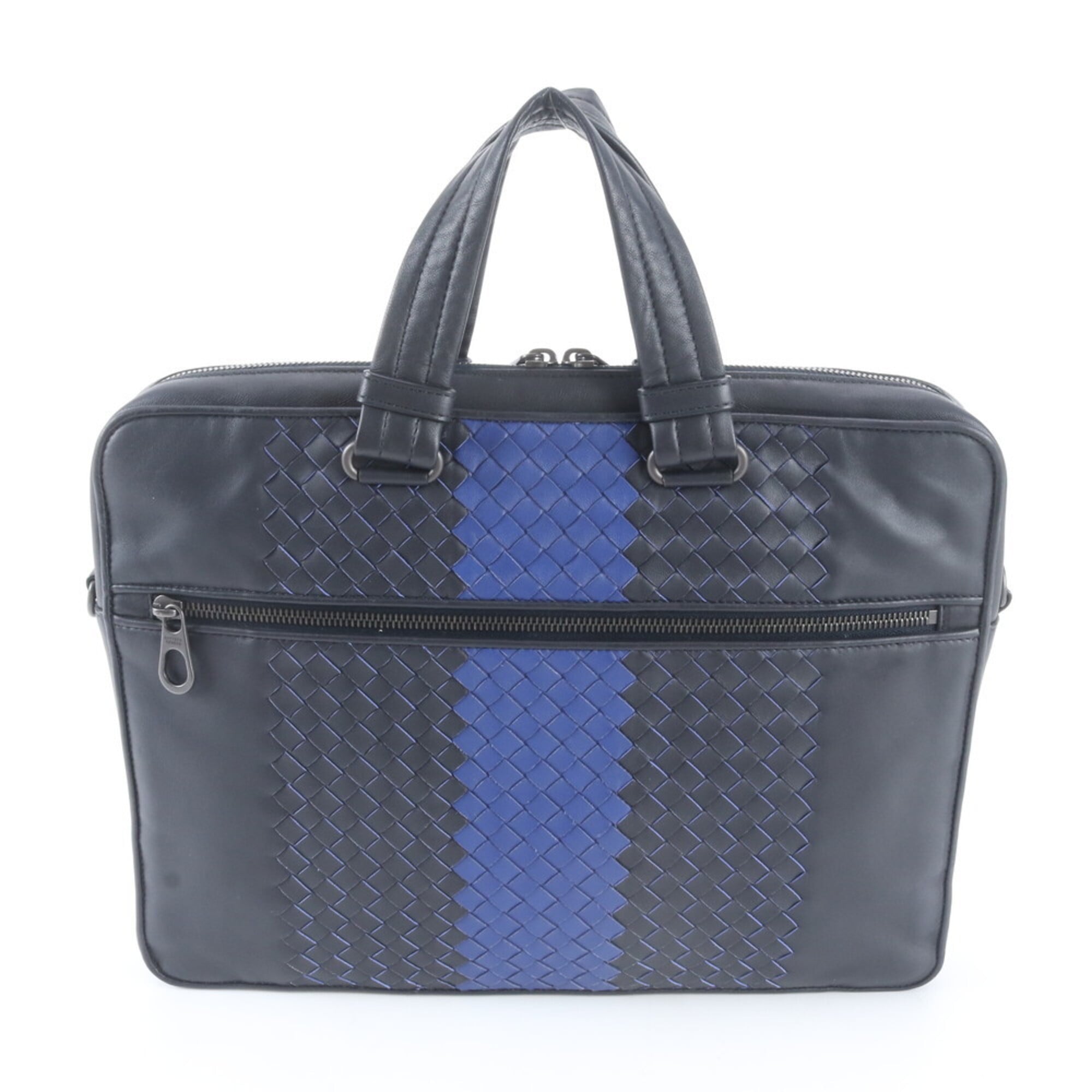 Bottega Veneta Blue Navy Leather Briefcase (Pre-Owned)