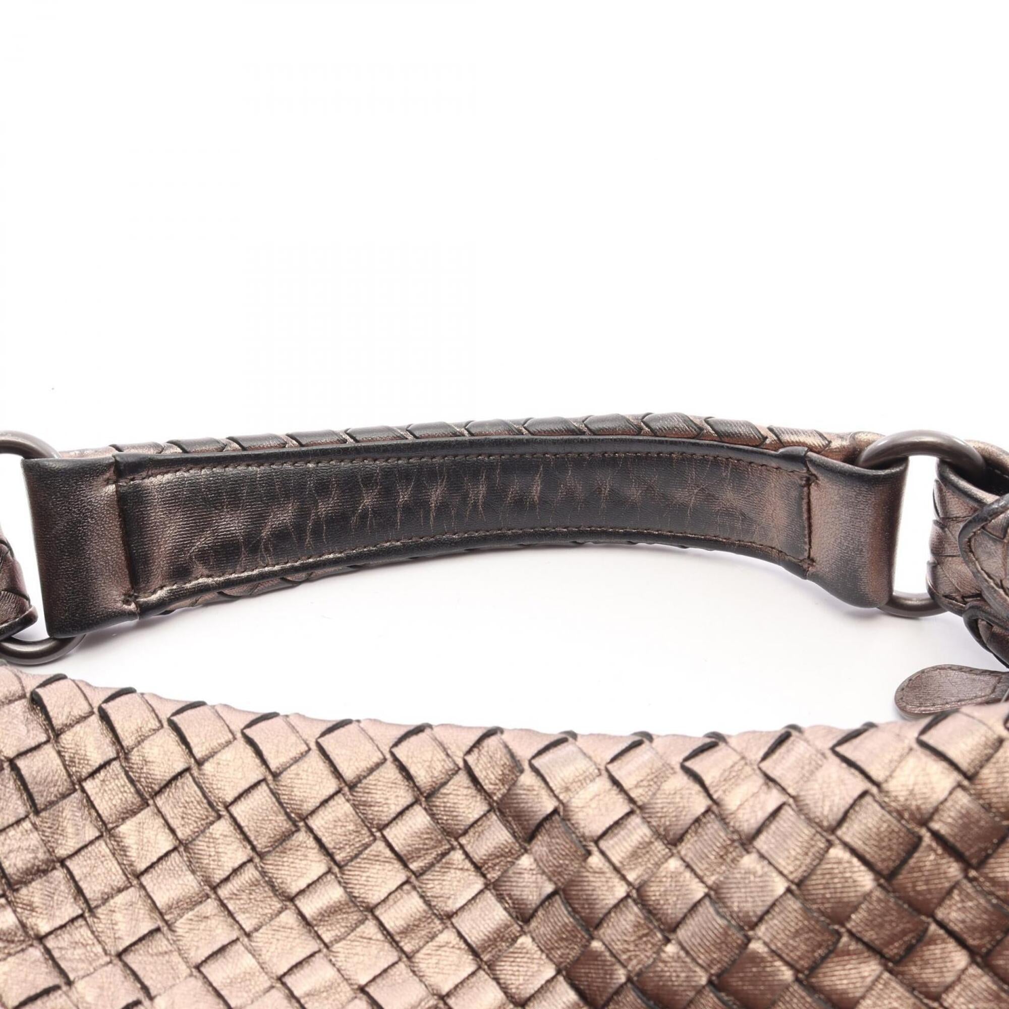 Bottega Veneta Gold Intrecciato Handbag Shoulder Bag (Pre-Owned)
