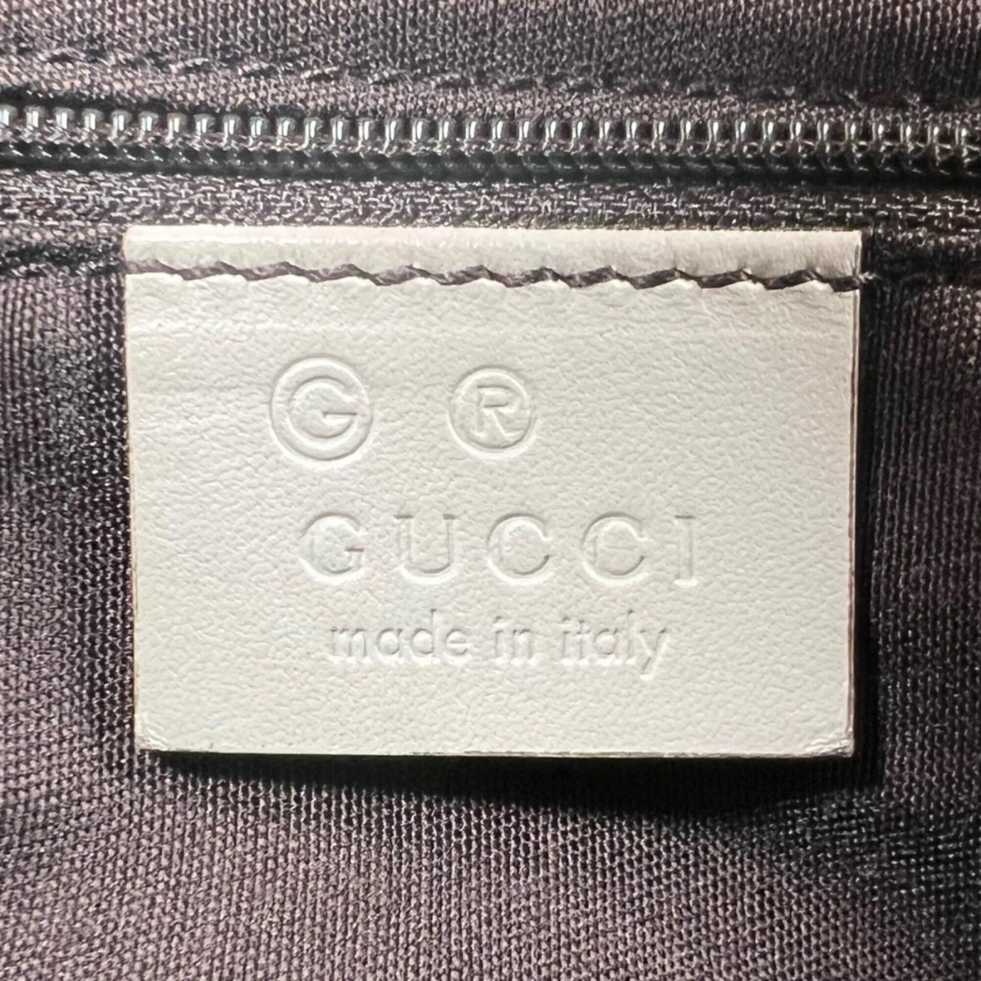 Gucci Beige Beige Gold Gg Canvas Shoulder Bag (Pre-Owned)