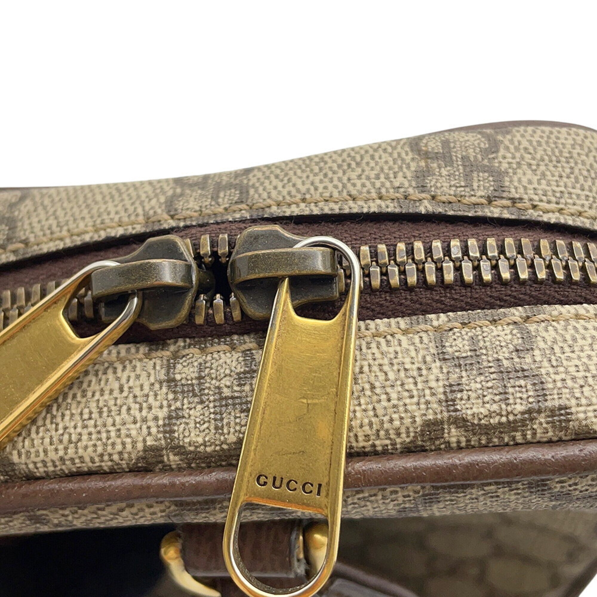 Gucci Ophidia Beige Green Red Color Gg Supreme Leather Canvas Sling Bag (Pre-Owned)