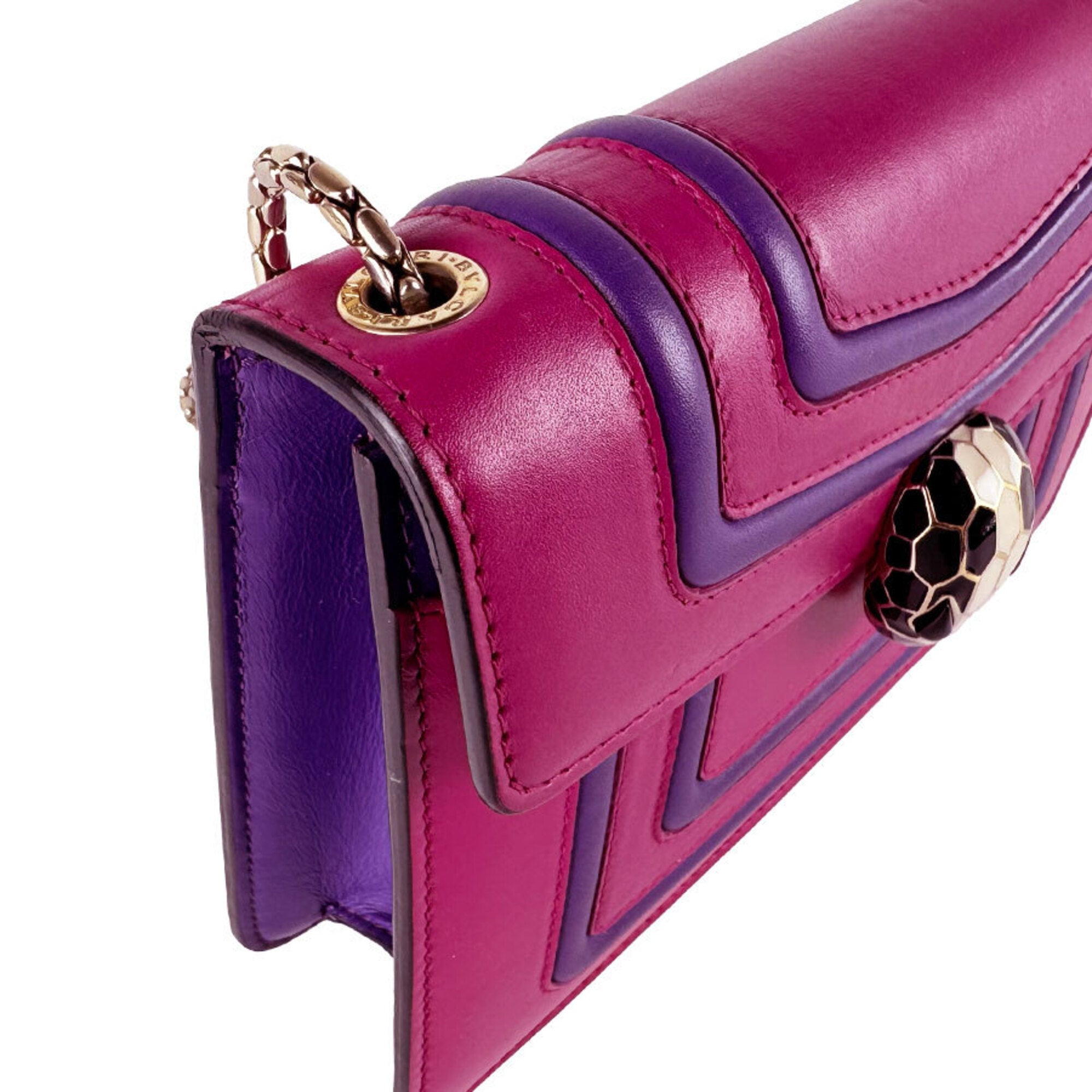 Bvlgari Purple Leather Shoulder Bag (Pre-Owned)