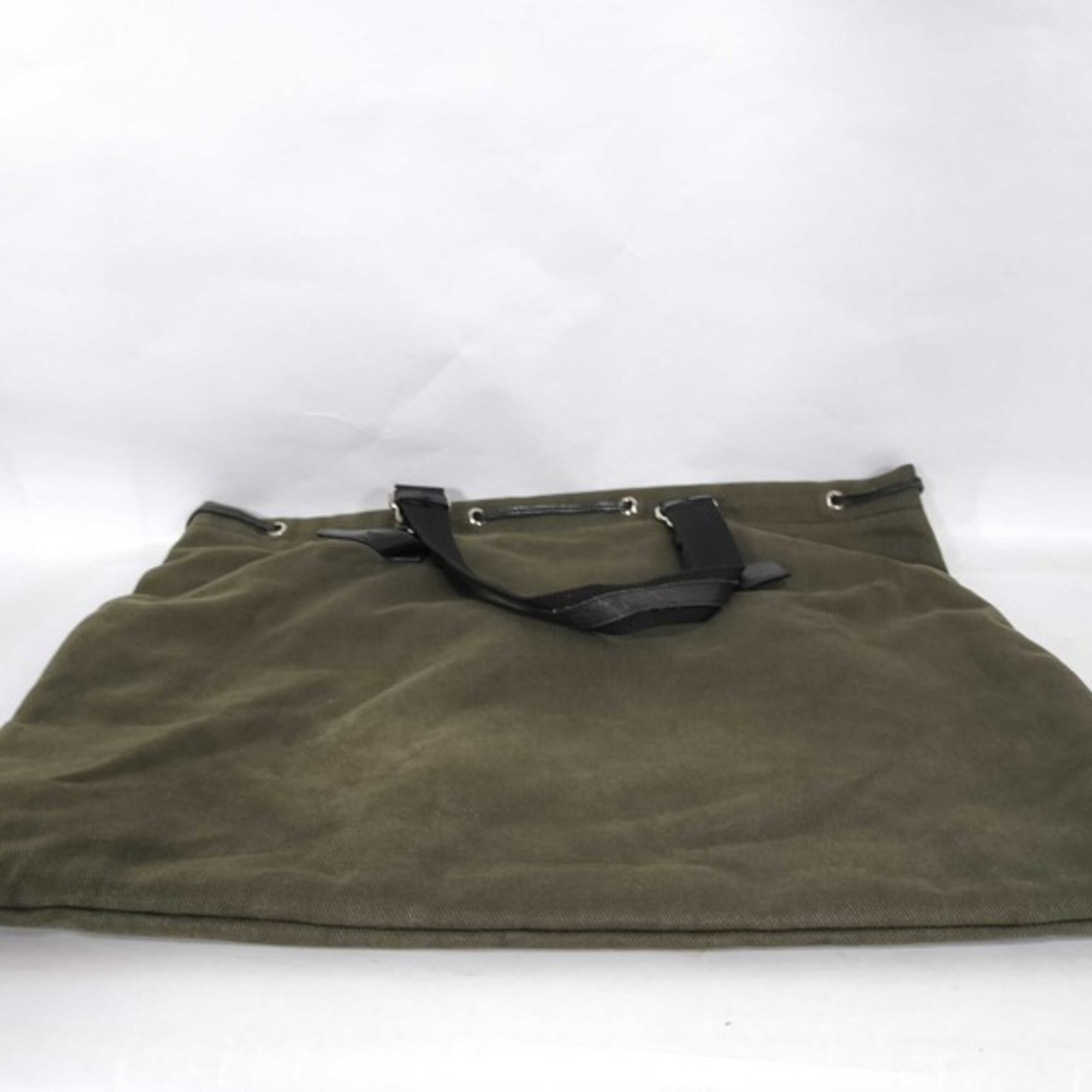 Yves Saint Laurent Kahala Khaki Brown Canvas Leather Tote Bag (Pre-Owned)