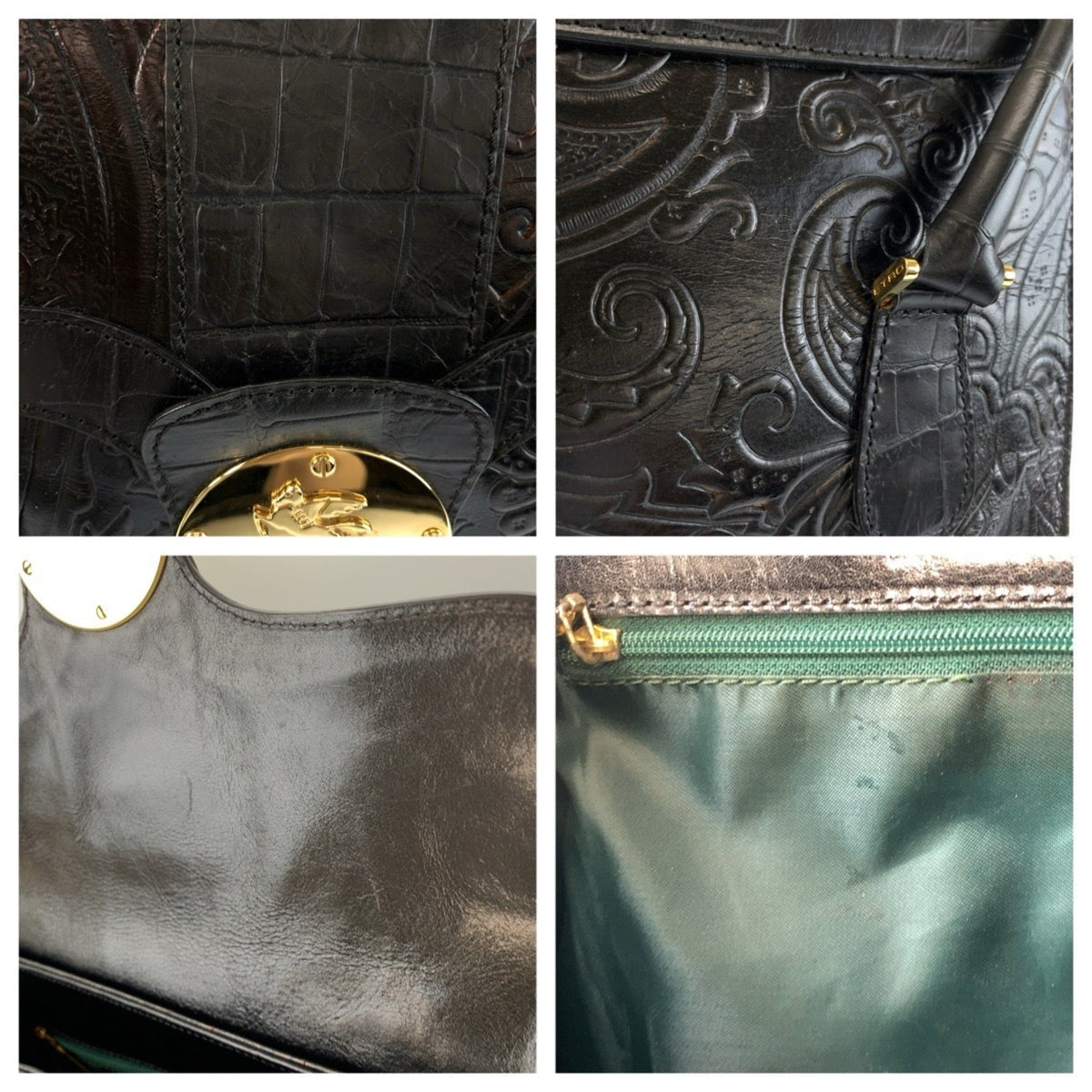 Etro Black Leather Handbag (Pre-Owned)