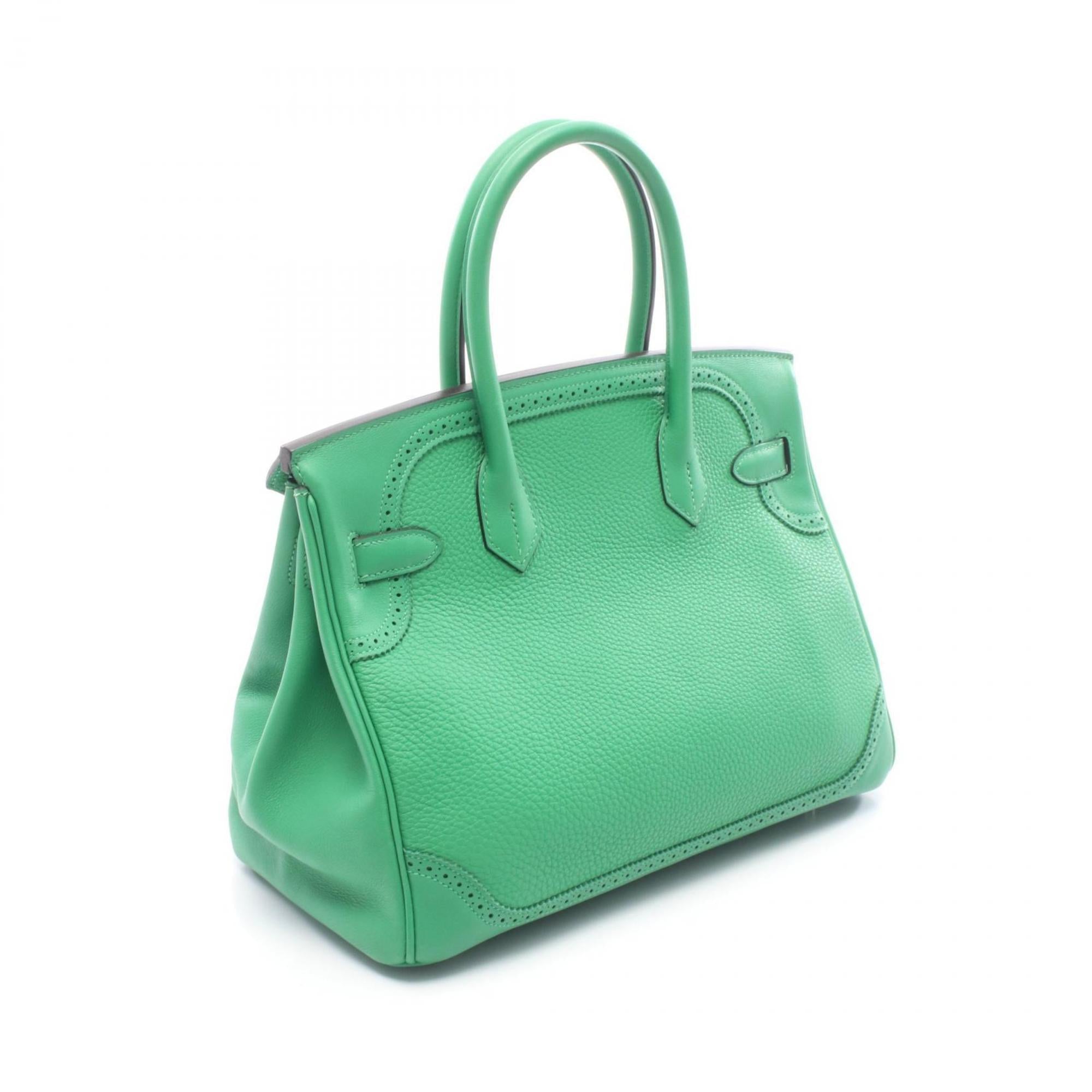 Hermes Bambou Green Togo Leather Leather Handbag (Pre-Owned)
