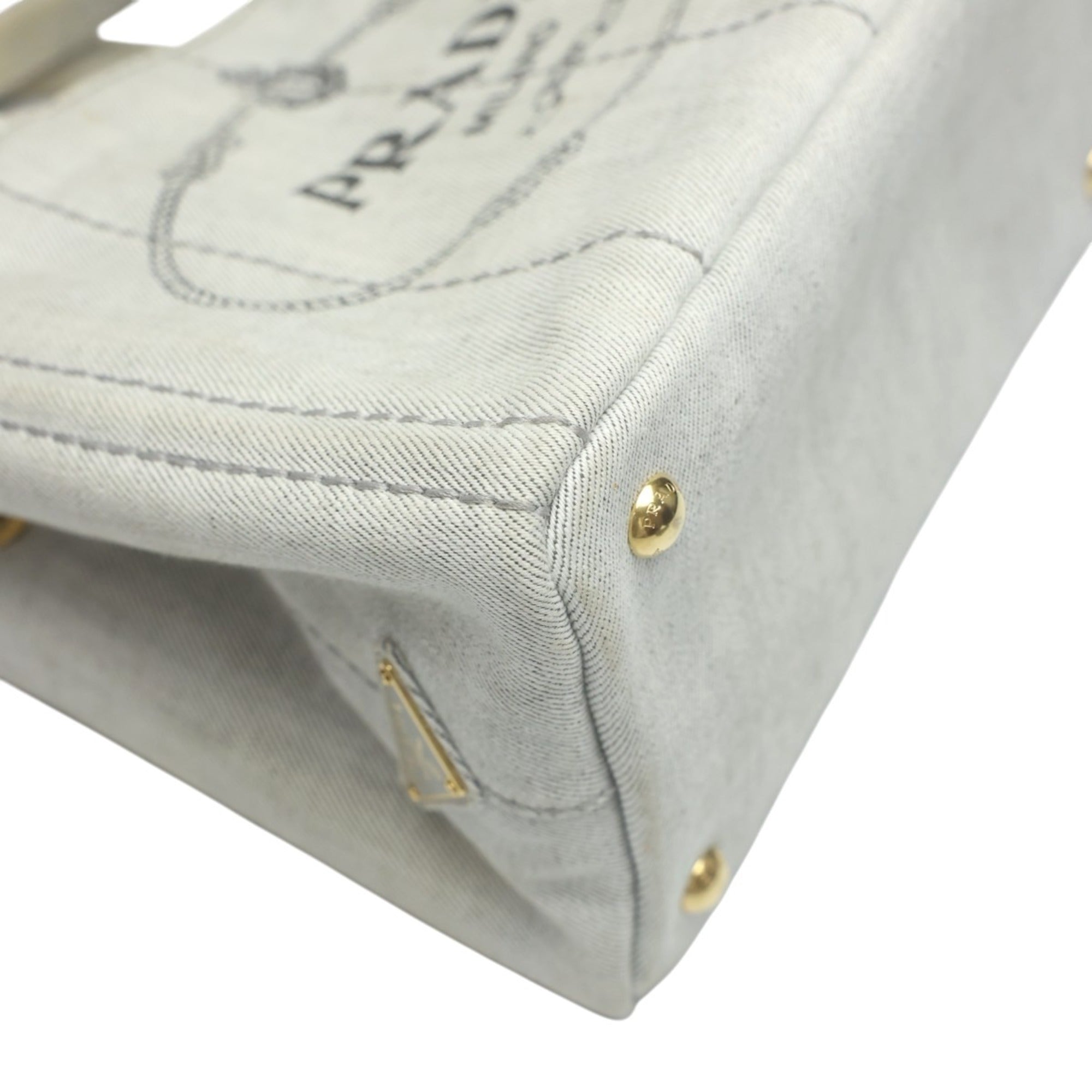 Prada White Canvas Tote Bag (Pre-Owned)