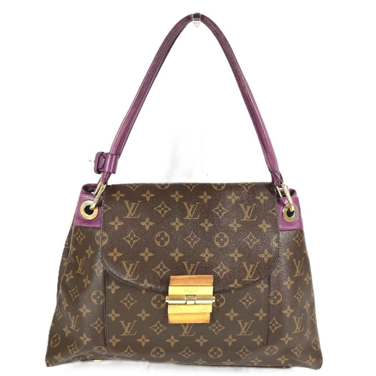 Louis Vuitton Aurore Brown Monogram Purple Monogram Olympe Canvas Shoulder Bag Tote Bag (Pre-Owned)