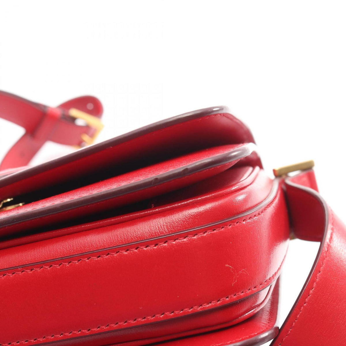Saint Laurent Red Color Leather Handbag Shoulder Bag (Pre-Owned)