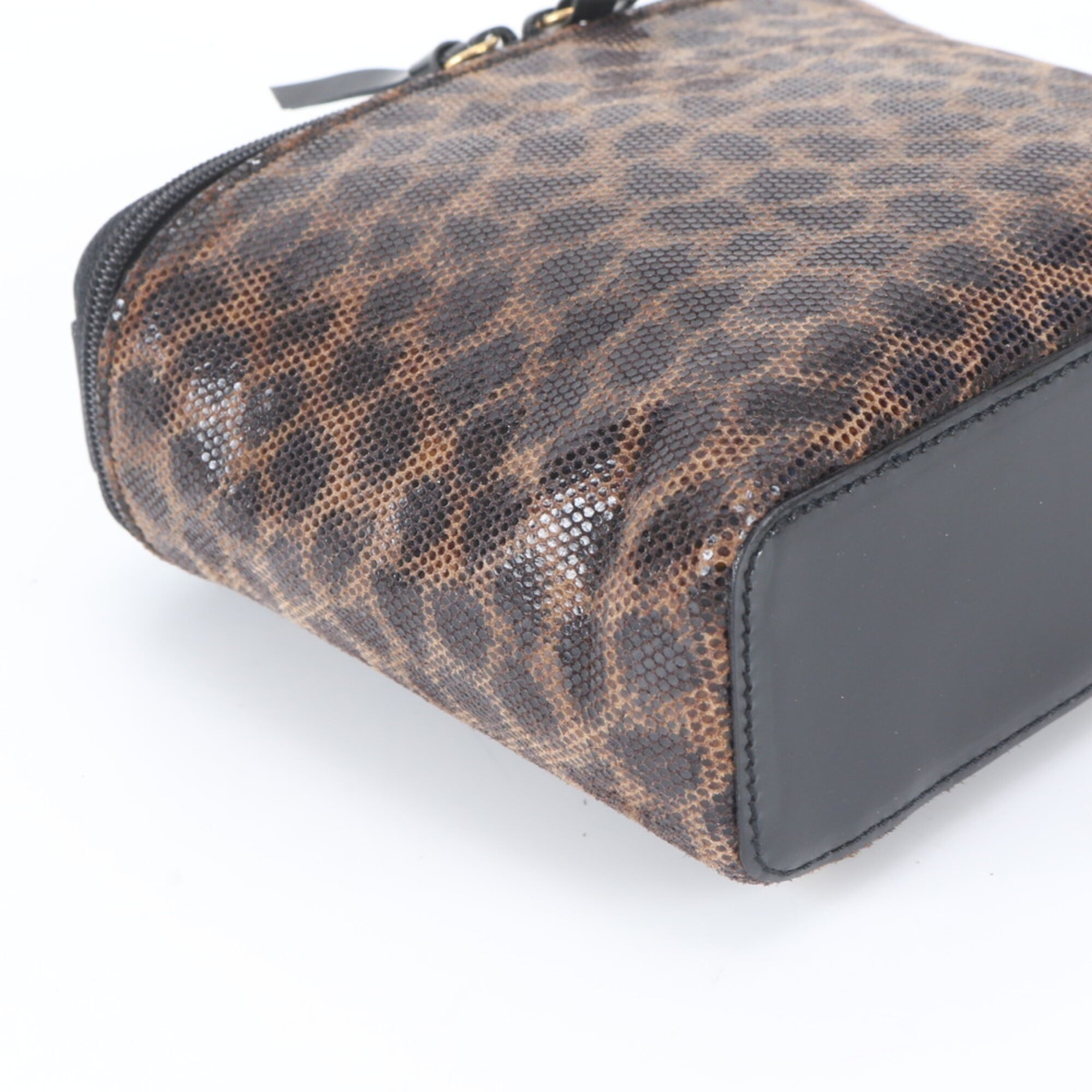 Loewe Black Brown Leather Handbag Pouch Vanity Bag (Pre-Owned)